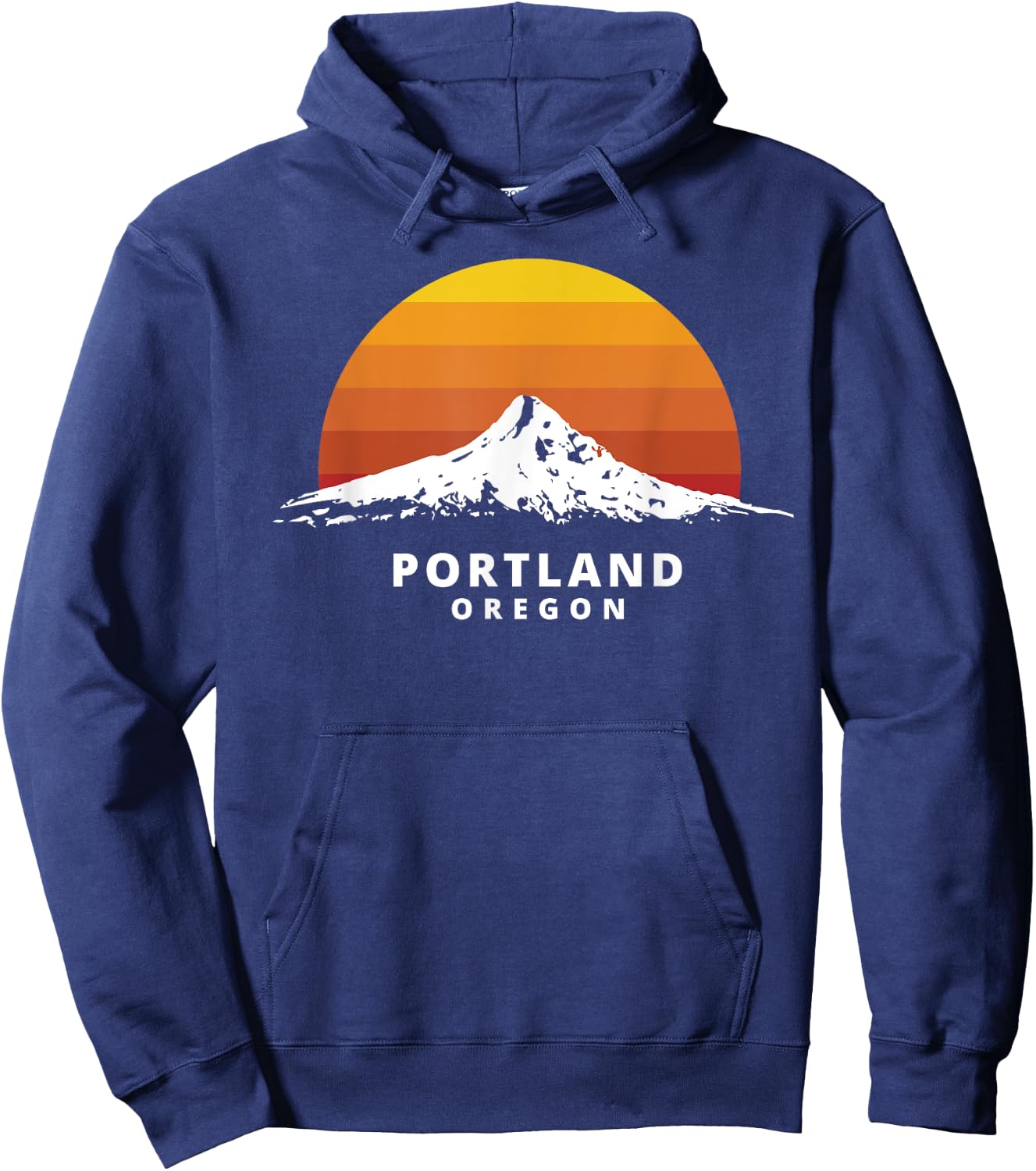 Portland Oregon Mt. Hood Sunset - Clean Variant Hoodie - Hoodie | Navy