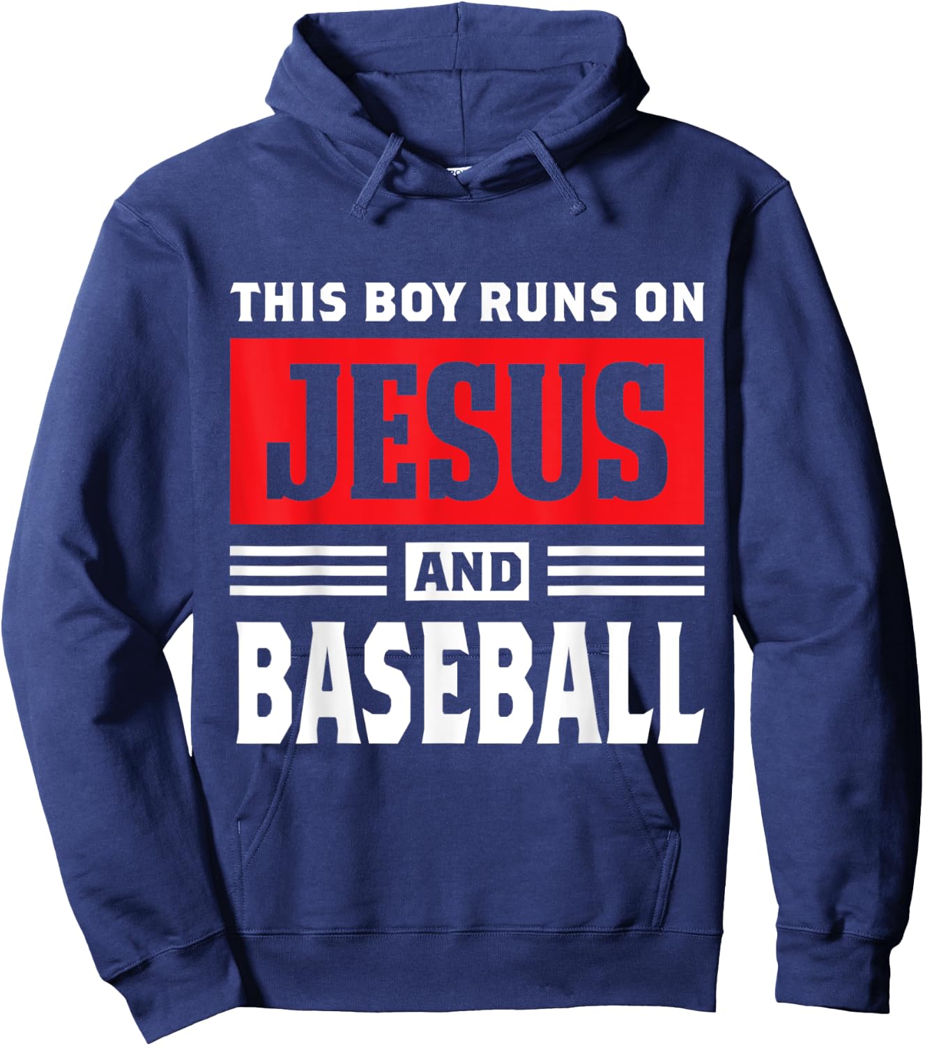 This Boy Runs On Jesus And Baseball Christian Gift Hoodie - Hoodie | Navy