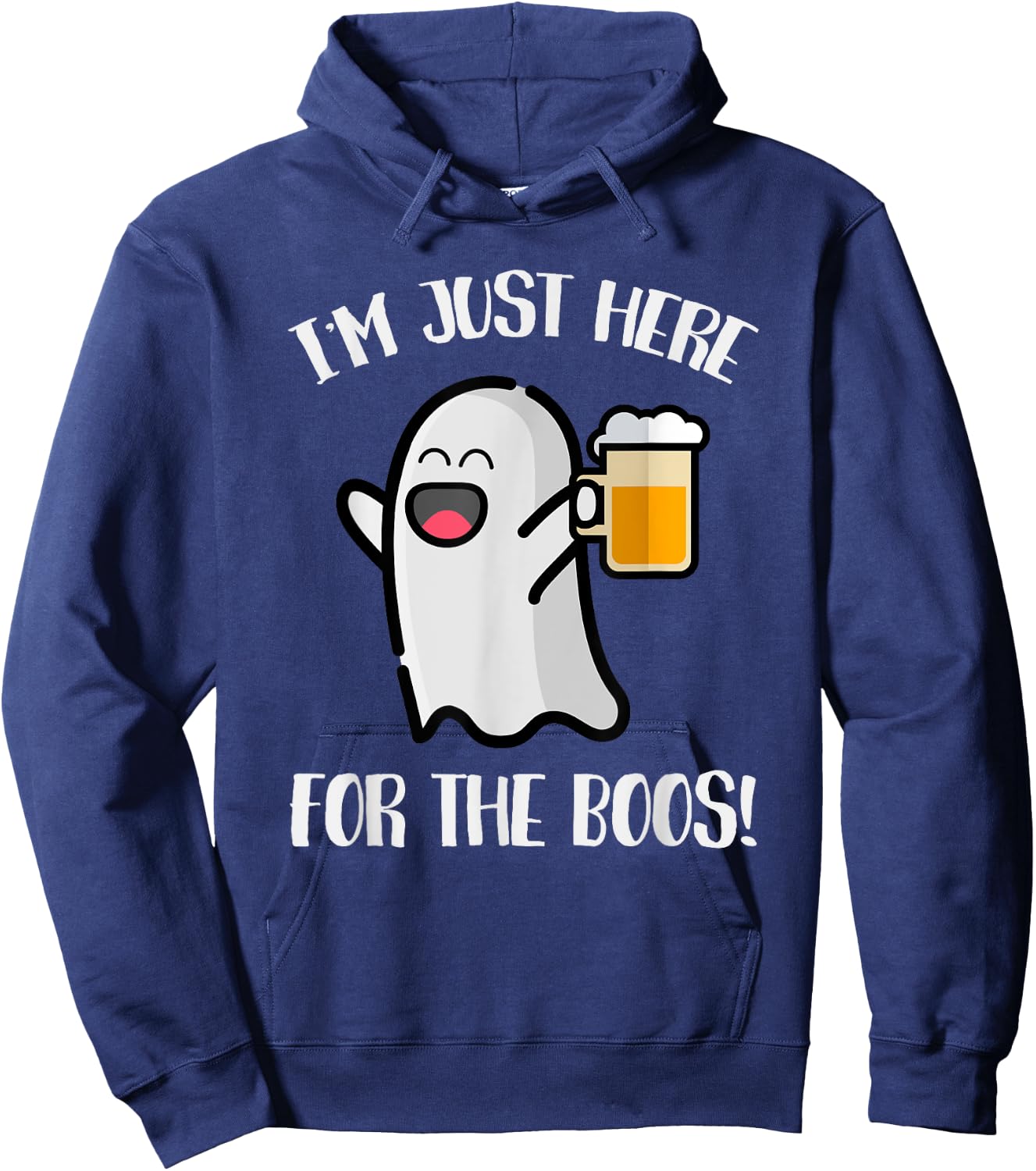 I'm Just Here For The Boos Funny Ghost Halloween Hoodie - Hoodie | Navy