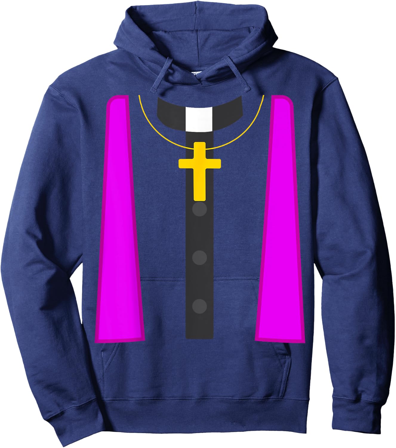 Catholic Priest Chaplain Padre Halloween Party Costume Hoodie - Hoodie | Navy