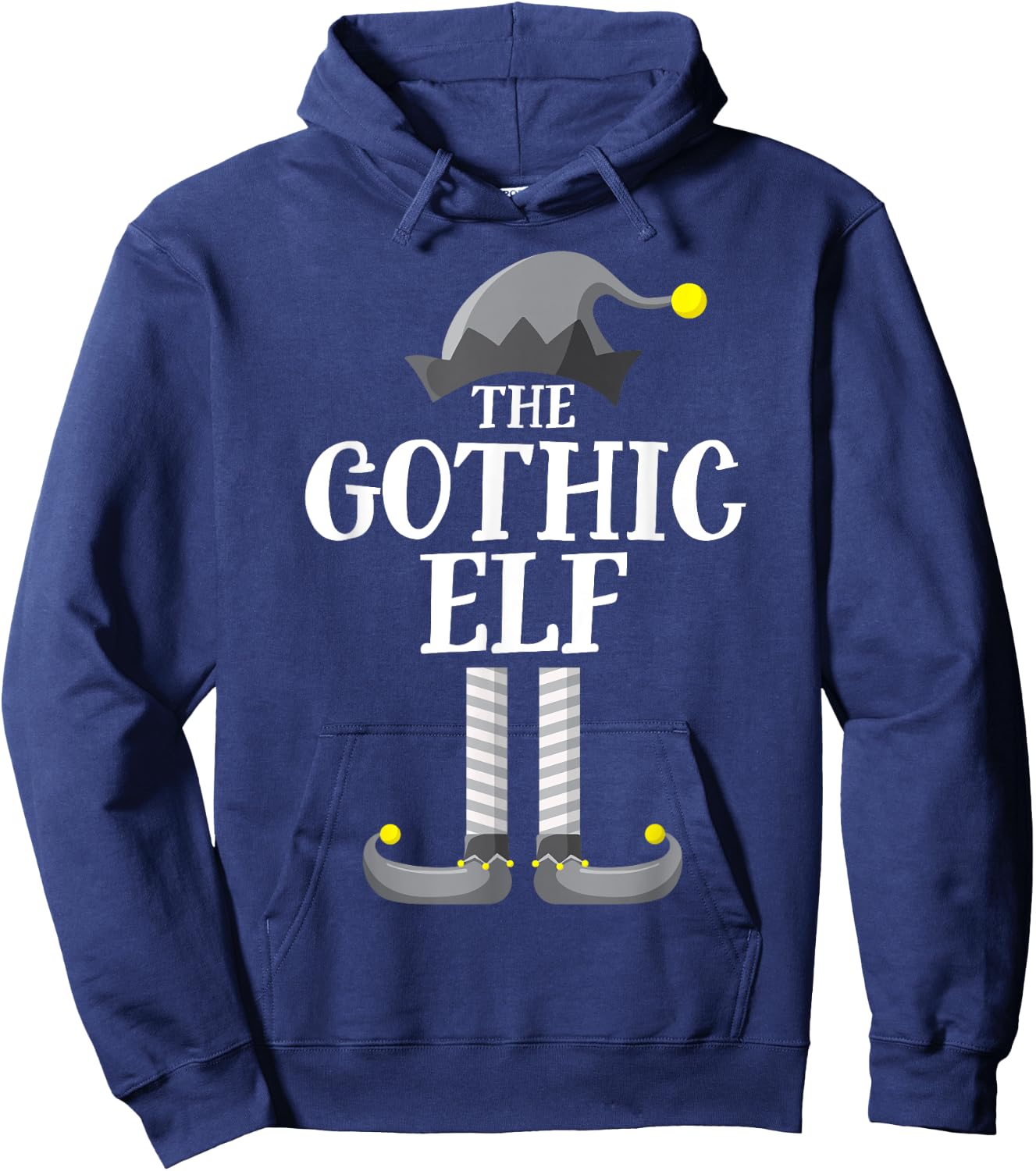 Gothic Black Elf Matching Family Group Christmas Party PJ Hoodie - Hoodie | Navy