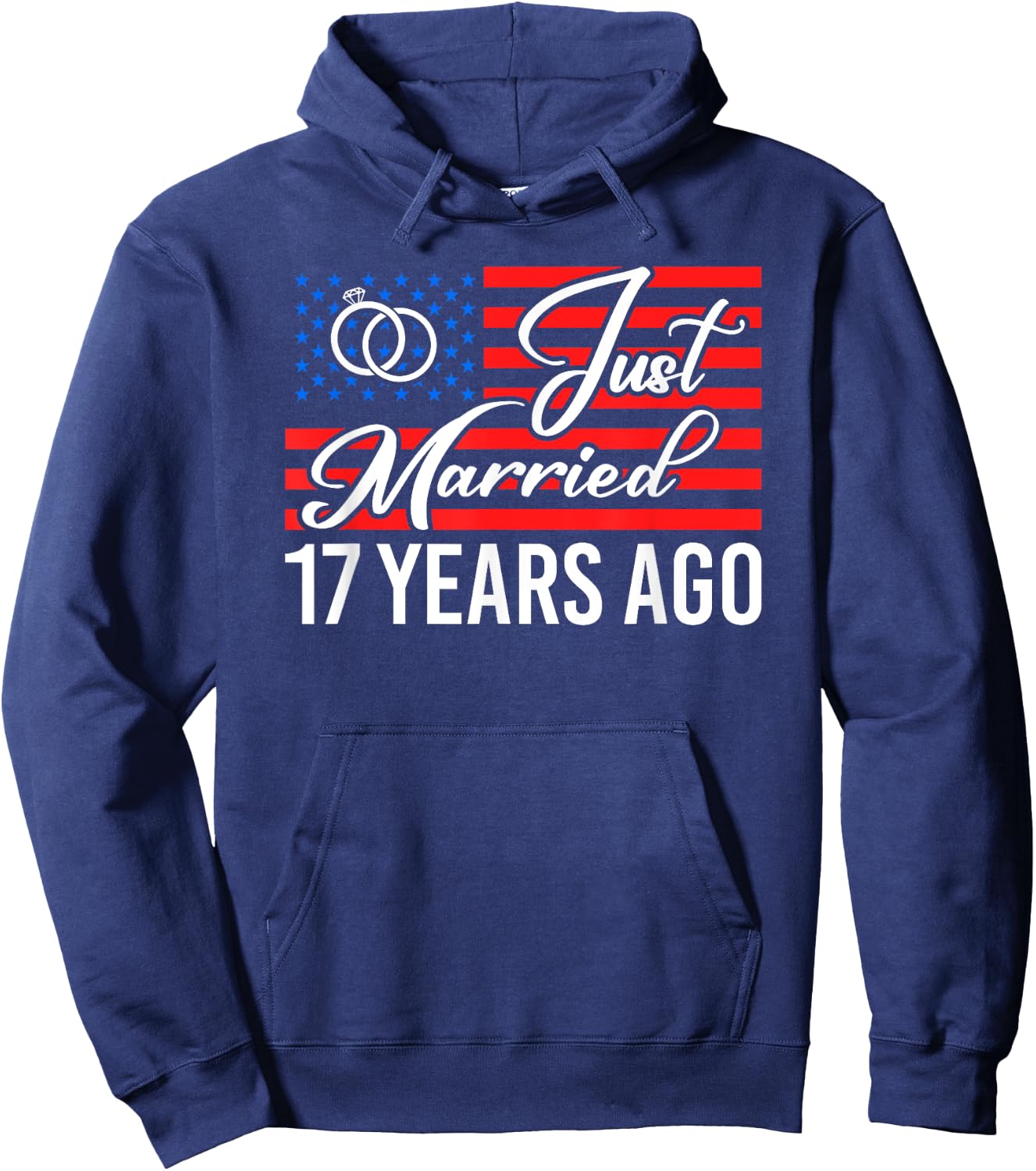 Just Married 17 Years Ago 17th Husband Wife Anniversary Hoodie - Hoodie | Navy