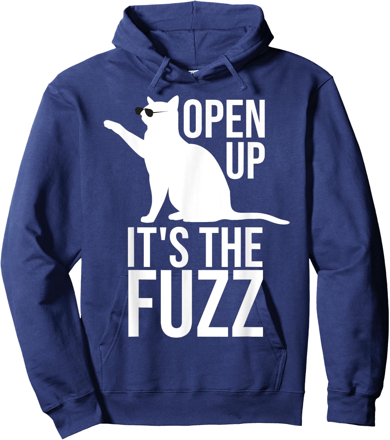 Funny Cat Shirt | The Fuzz Kitten Scratching Door Cat Pun Women Kids Hoodie - Hoodie | Navy