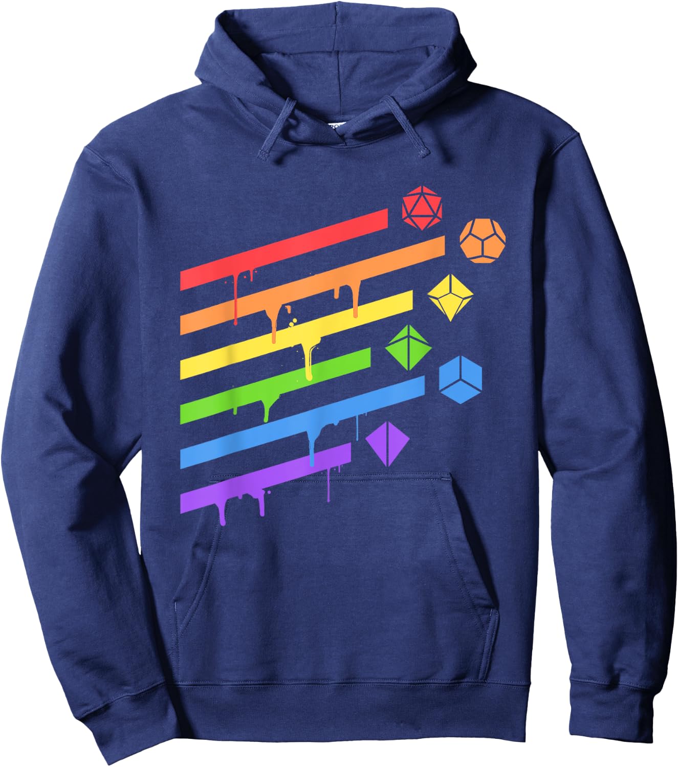 Minimalist Polyhedral Dice Set Colors D20 Collector Hoodie - Hoodie | Navy