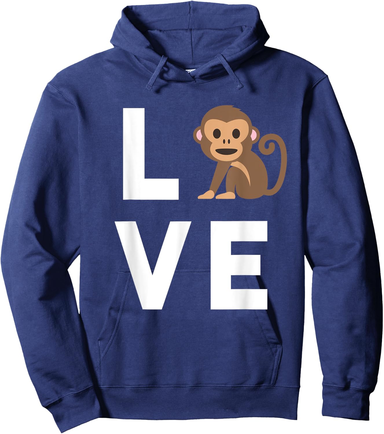 I Love Monkeys Funny Monkey Lover Kids Cute Monkey Hoodie - Hoodie | Navy