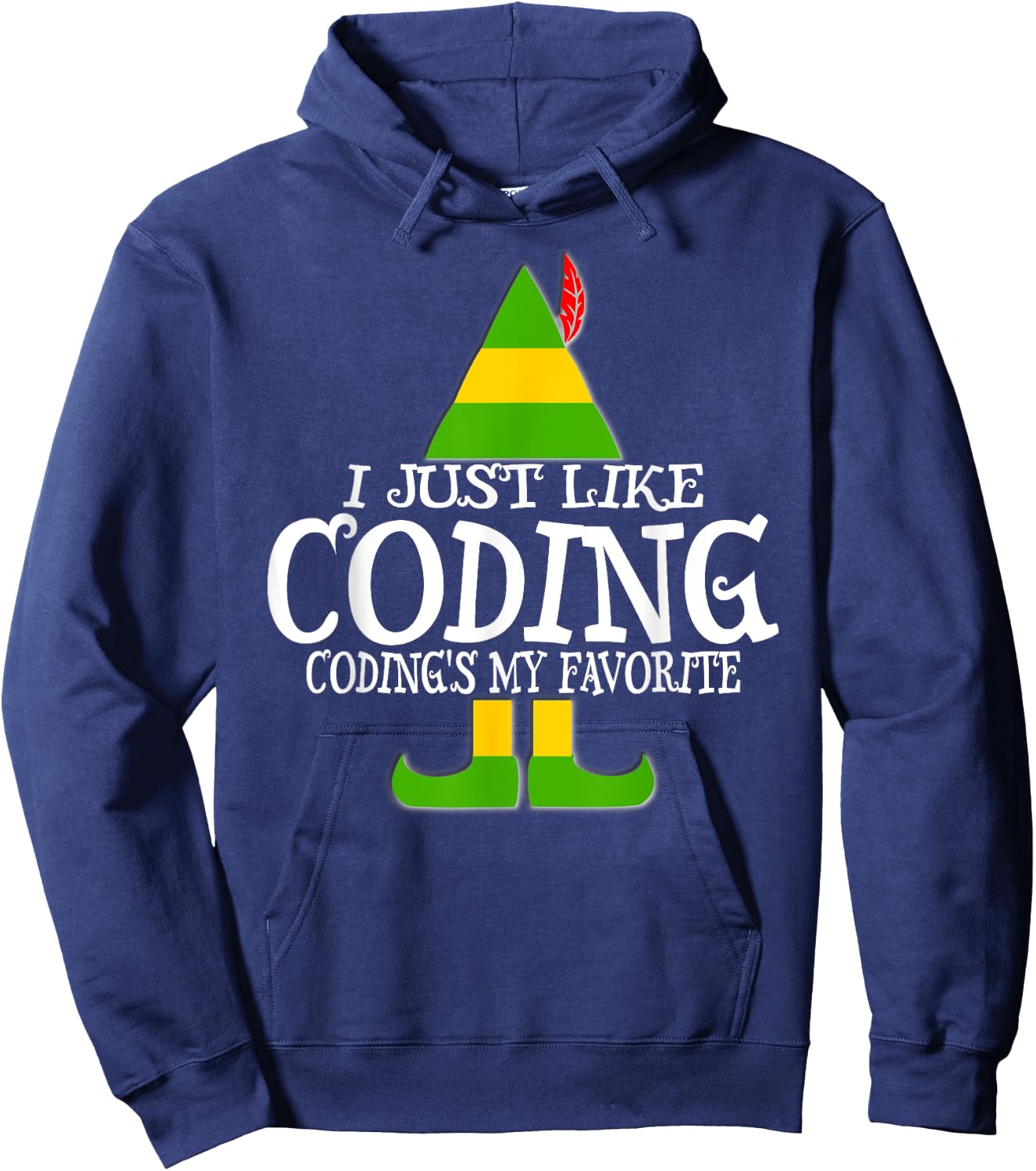 CODING ELF Christmas Computer Medical Coder Program Hoodie - Hoodie | Navy