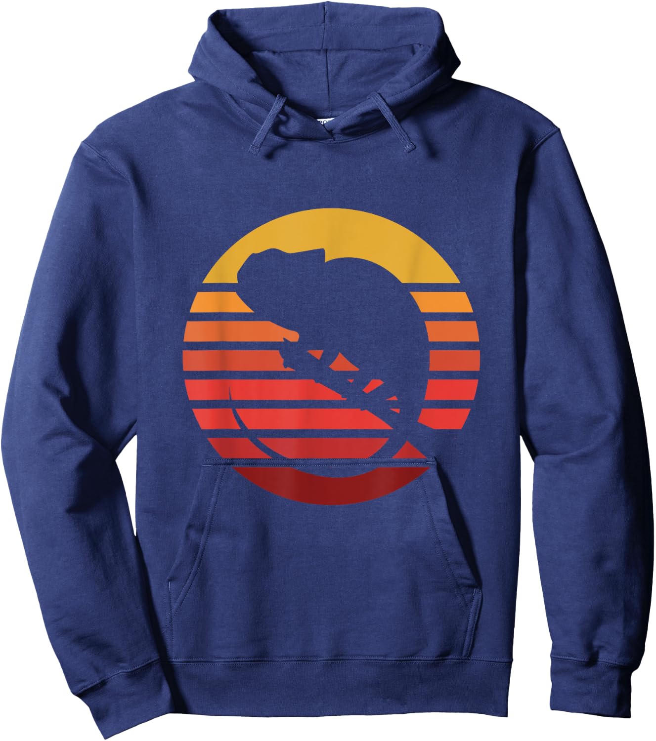 Vintage Chameleon Retro Eighties Old World Lizard Shirt Gift Hoodie - Hoodie | Navy
