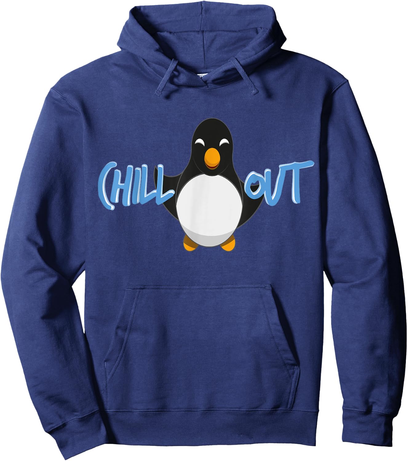 Chill Out Penguin Funny Hoodie - Hoodie | Navy