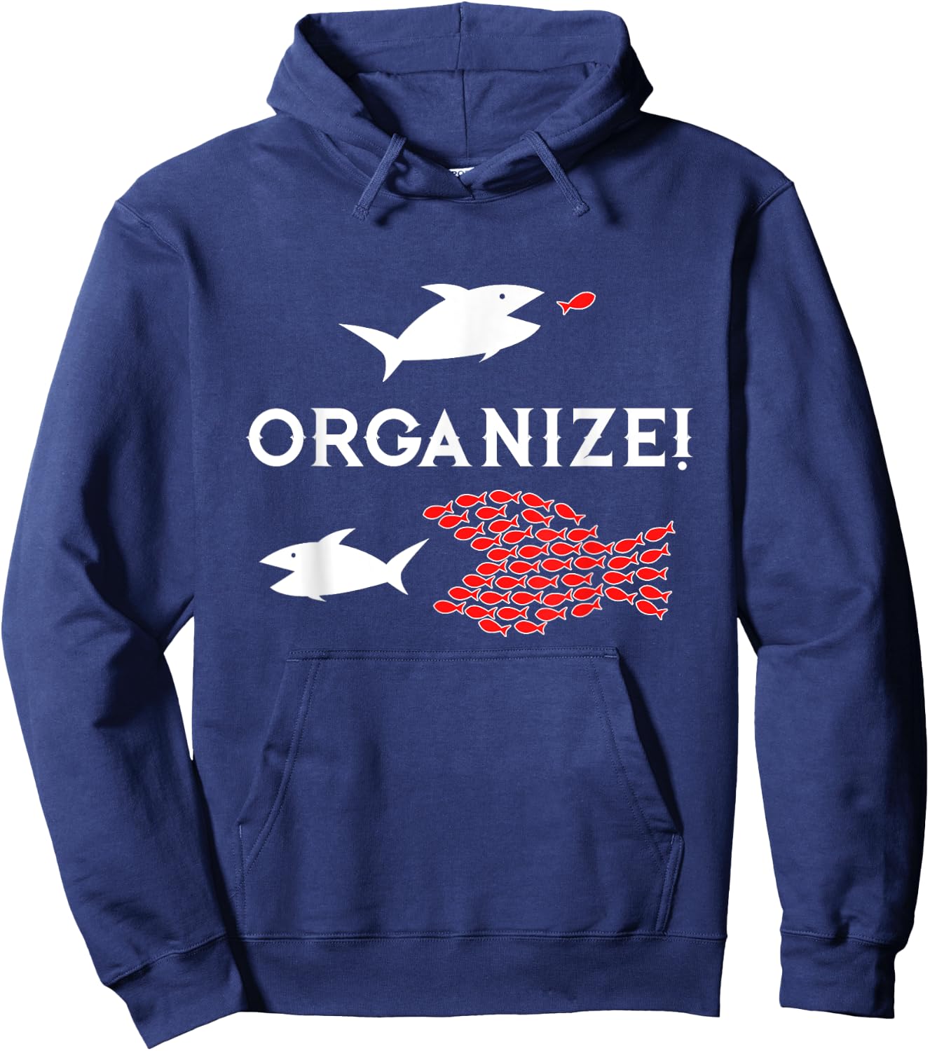 Big Fish Little Fish ORGANIZE Union Graphic Hoodie - Hoodie | Navy