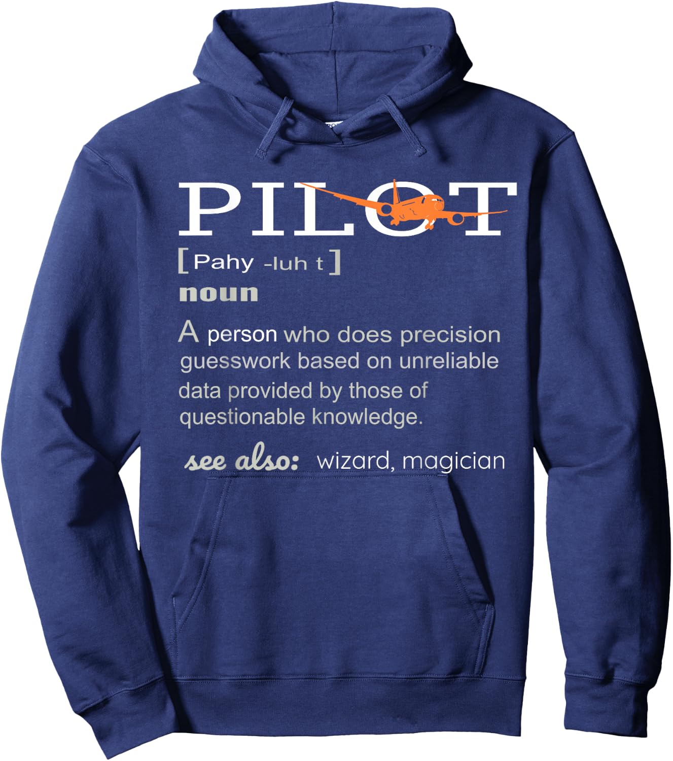 Pilot Definition Shirt who lover Funny Airplane aircraft Hoodie - Hoodie | Navy