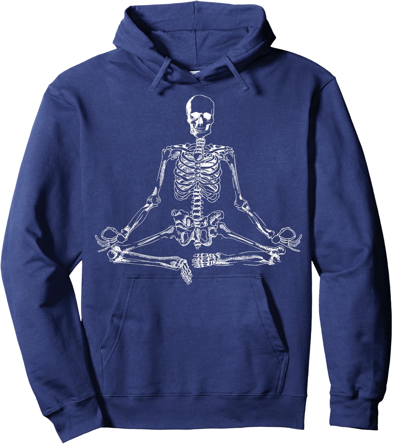 Halloween Meditating Skeleton Shirt | Funny Freaky Yoga Gift Hoodie - Hoodie | Navy
