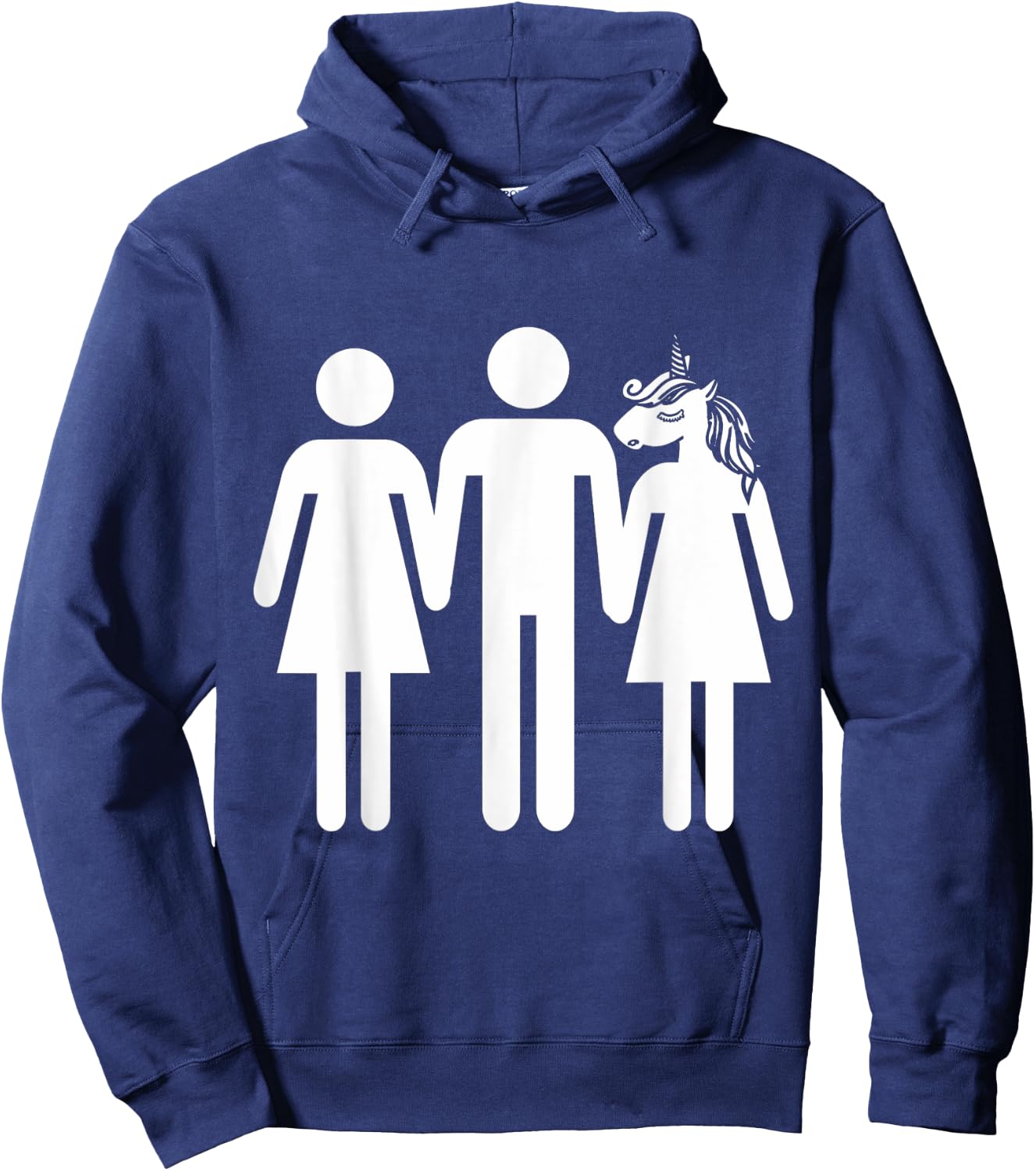 Unicorn Threesome Funny Shirt Hoodie - Hoodie | Navy