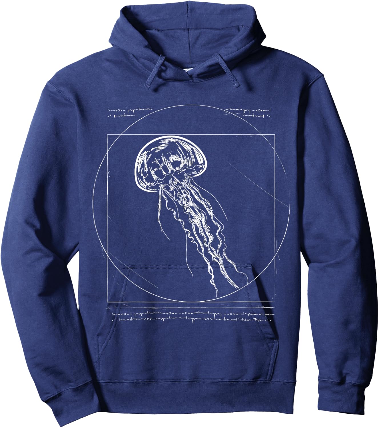 Beach Jellyfishes Art Drawing Dress Gift Vitruvian Jellyfish Women Girls Kids Hoodie - Hoodie | Navy