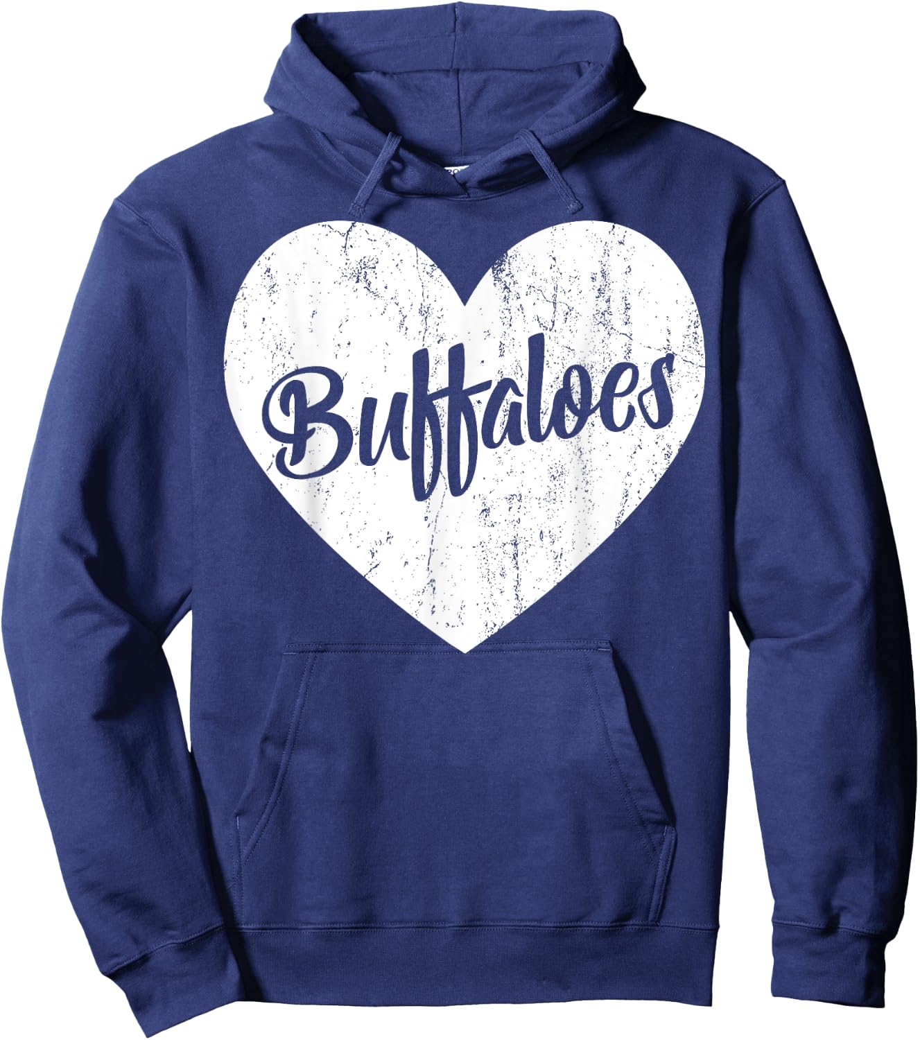 Buffaloes School Sports Fan Team Spirit Mascot Heart Gift Hoodie - Hoodie | Navy