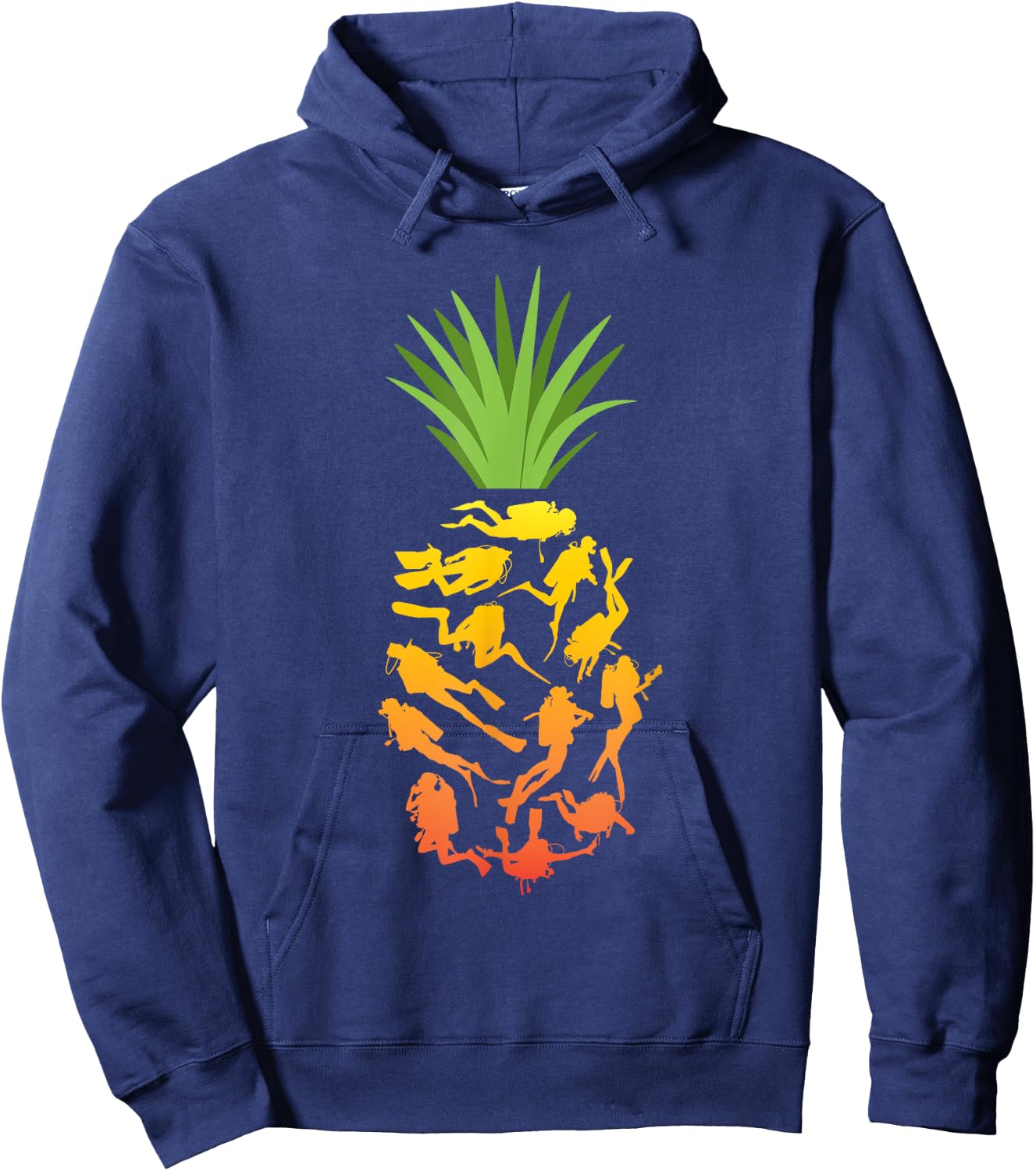 Pineapple Diving Ocean Freediving Sea Apnea Dive Diver Hoodie - Hoodie | Navy