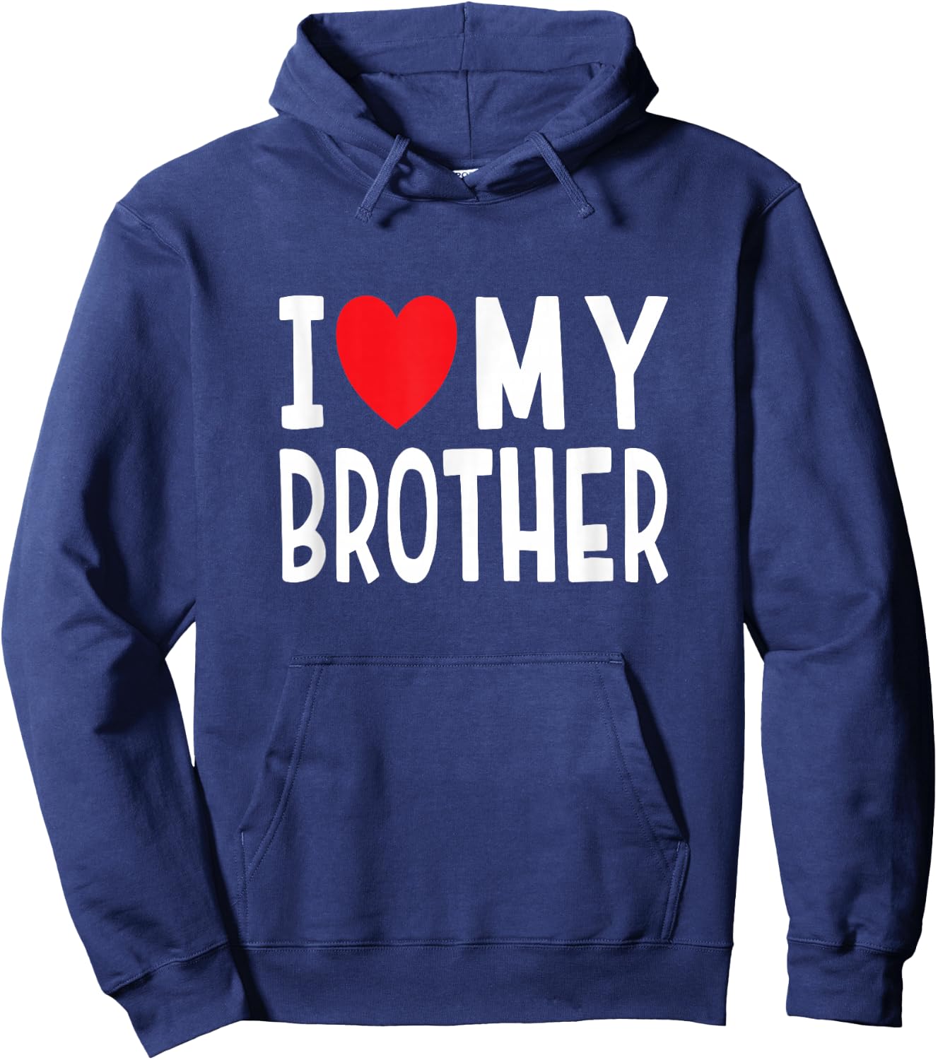 Family Sibling I Love My Brother Heart Hoodie - Hoodie | Navy