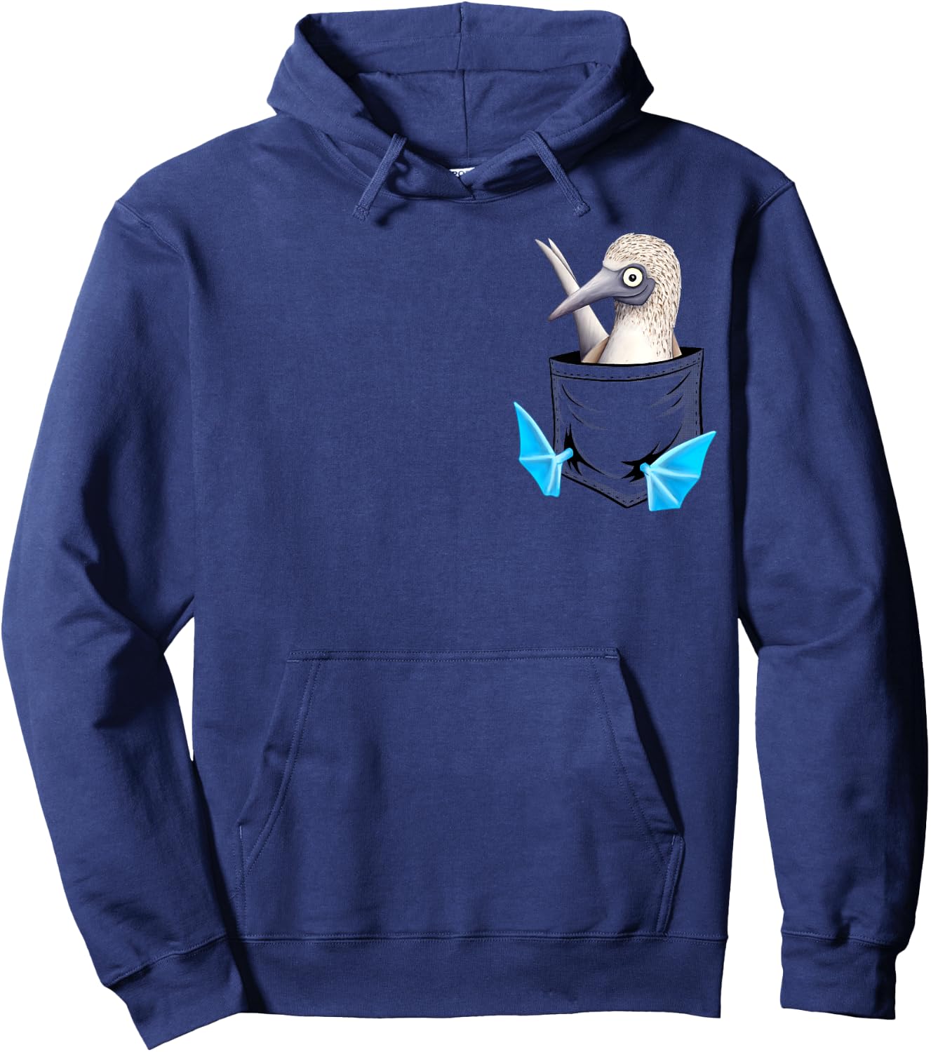 Skizzenmonster Quirky Seabird Gifts Blue Foot Booby Pocket Hoodie - Hoodie | Navy