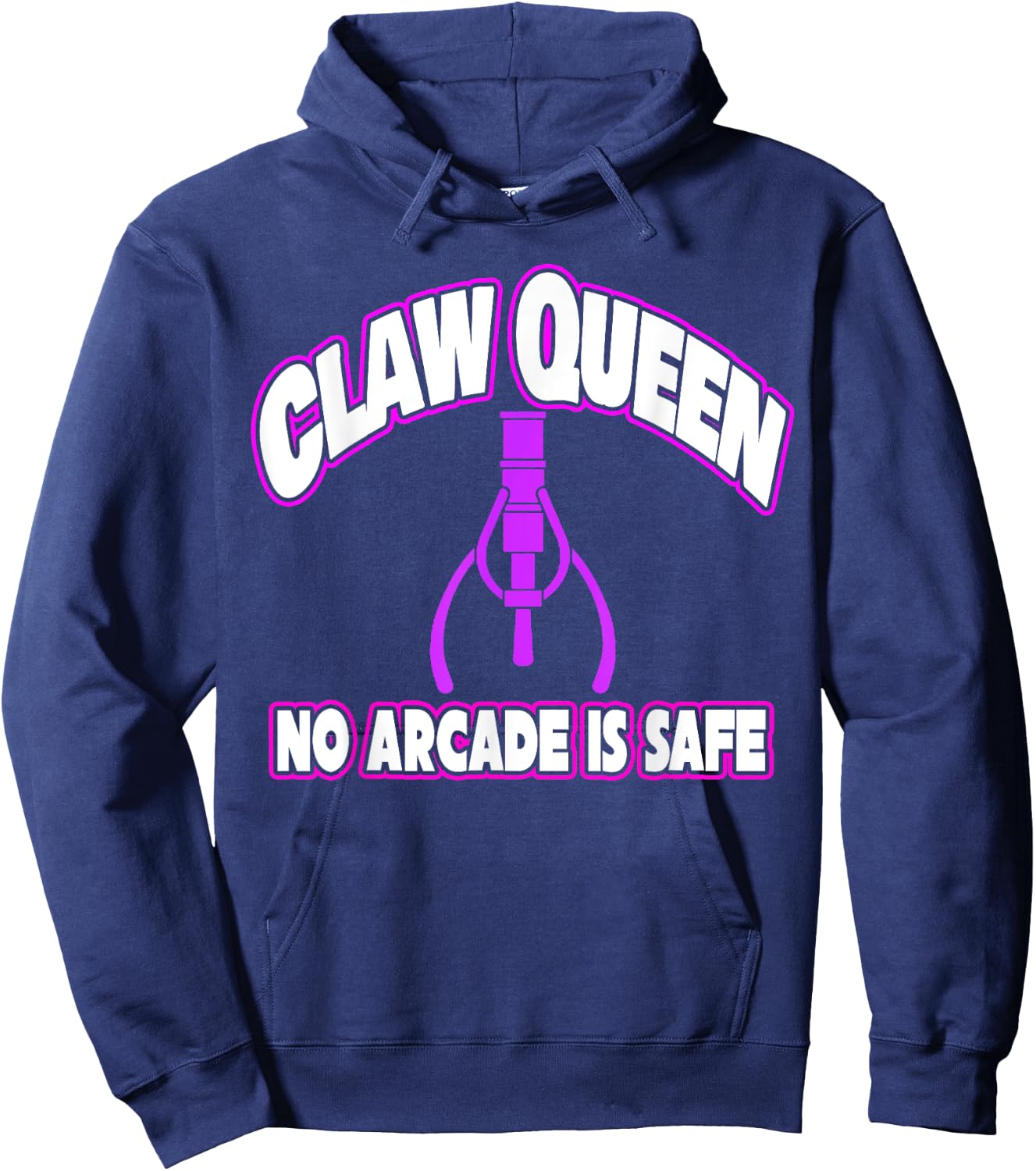 Claw Queen Arcade Game Machine Prize Gift Winner Girls Hoodie - Hoodie | Navy
