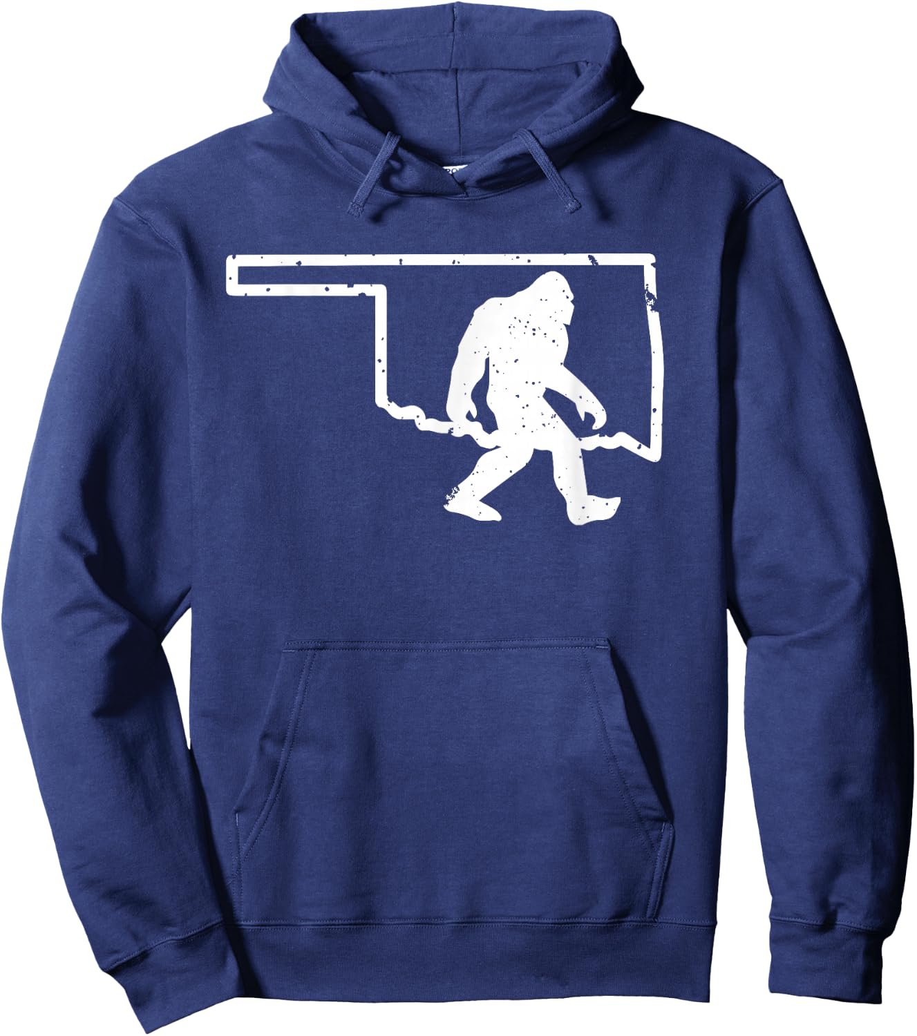 Oklahoma Bigfoot Hunter Sasquatch Yeti State Pride Funny Hoodie - Hoodie | Navy