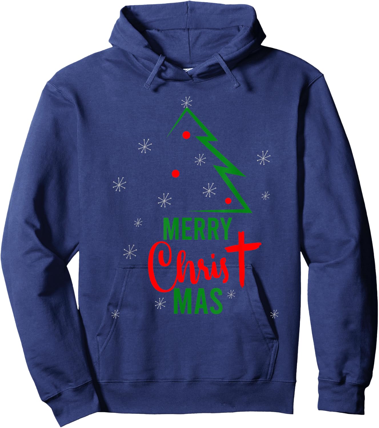 Merry Christ Mas Christmas Christian Jesus Religious Holiday Hoodie - Hoodie | Navy