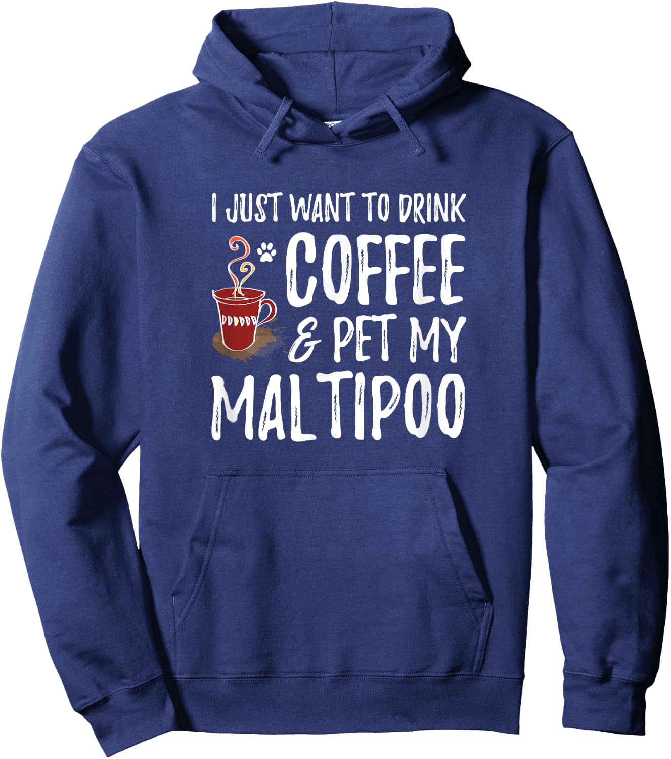 Coffee and Maltipoo Shirt Funny Dog Mom or Dog Dad Gift Men Women Kids Hoodie - Hoodie | Navy