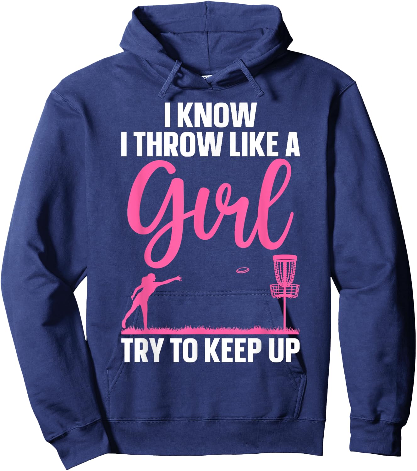 Funny Disc Golf Design For Girl Women Disc Golf Lover Hoodie - Hoodie | Navy