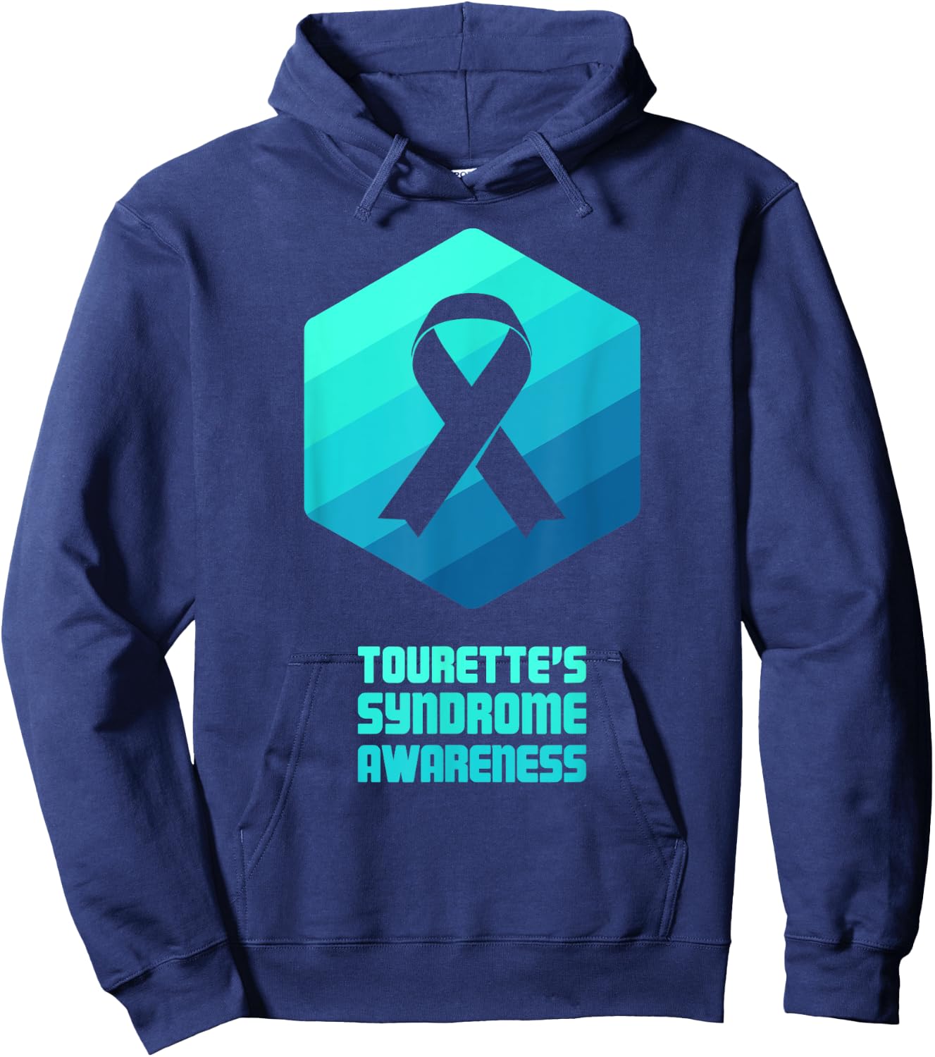 Ribbon | Tourette Syndrome Awareness Hoodie - Hoodie | Navy