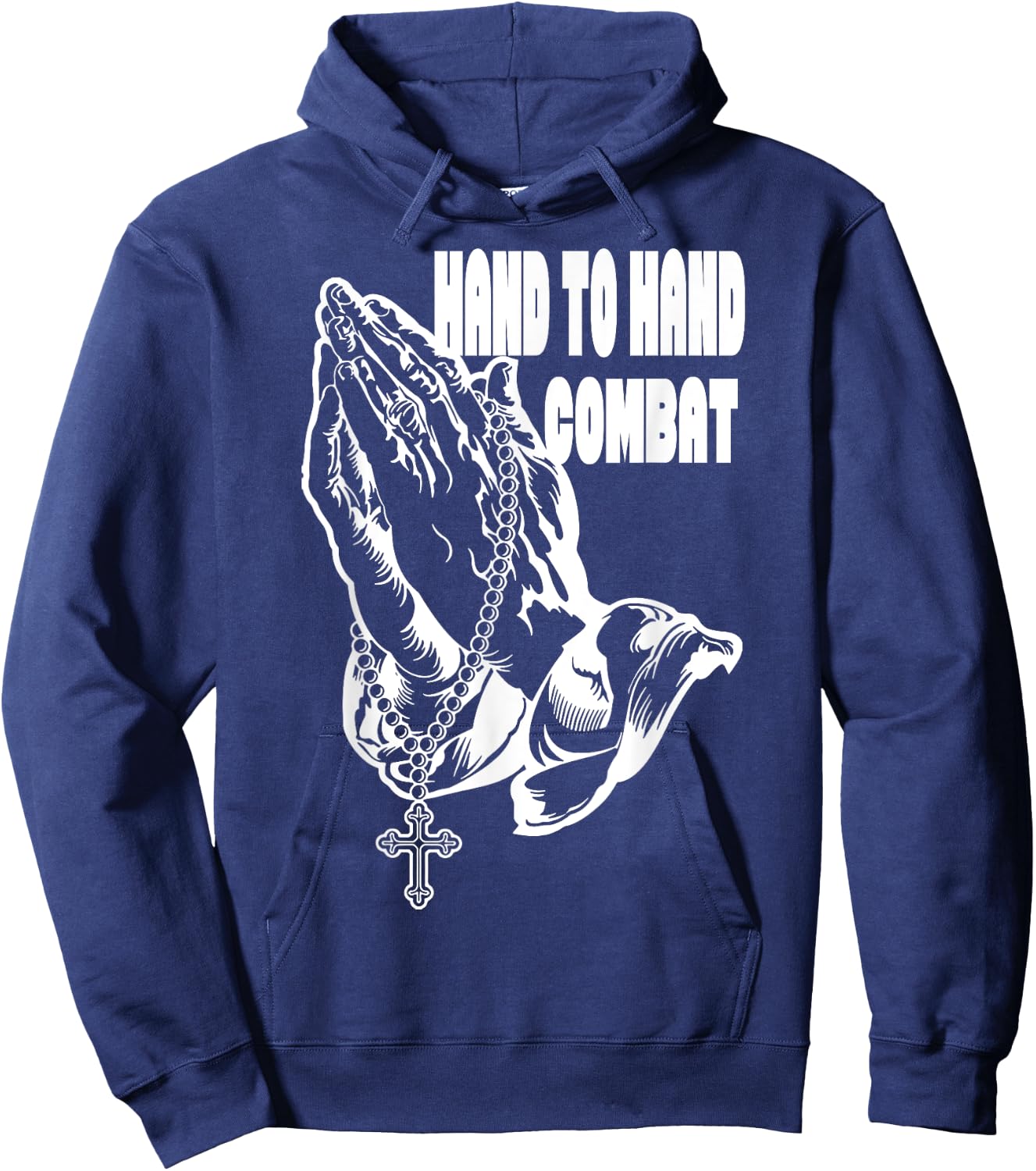 Hand to Hand Combat Praying hands Jesus Christian Hoodie - Hoodie | Navy