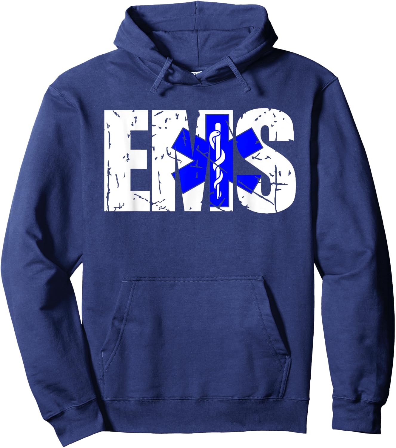 Distressed EMS EMT 911 Rescue Emergency Medical Services Hoodie - Hoodie | Navy