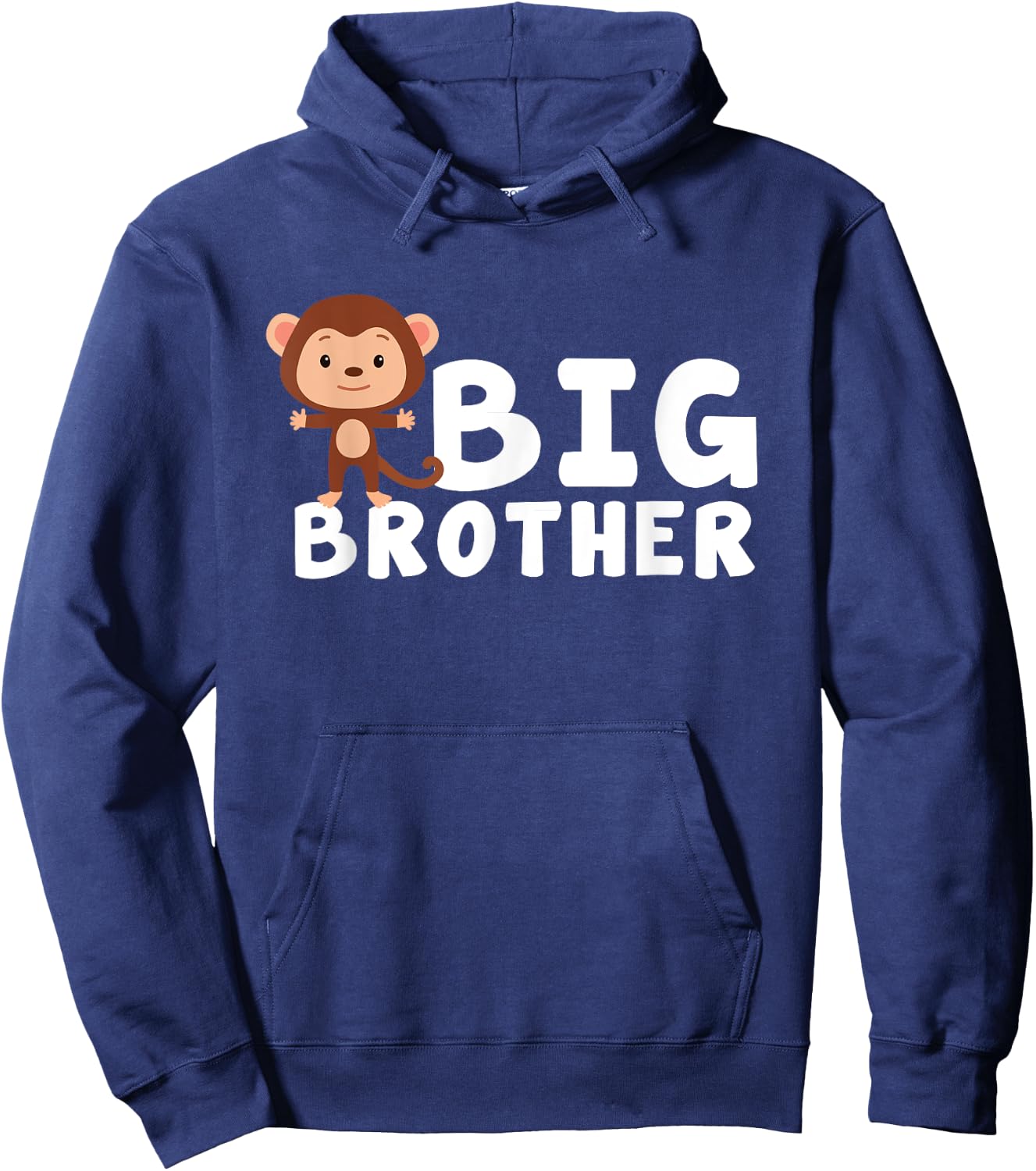 Zany Brainy | Cute Funny | Big Brother Monkey Chimp Hoodie - Hoodie | Navy