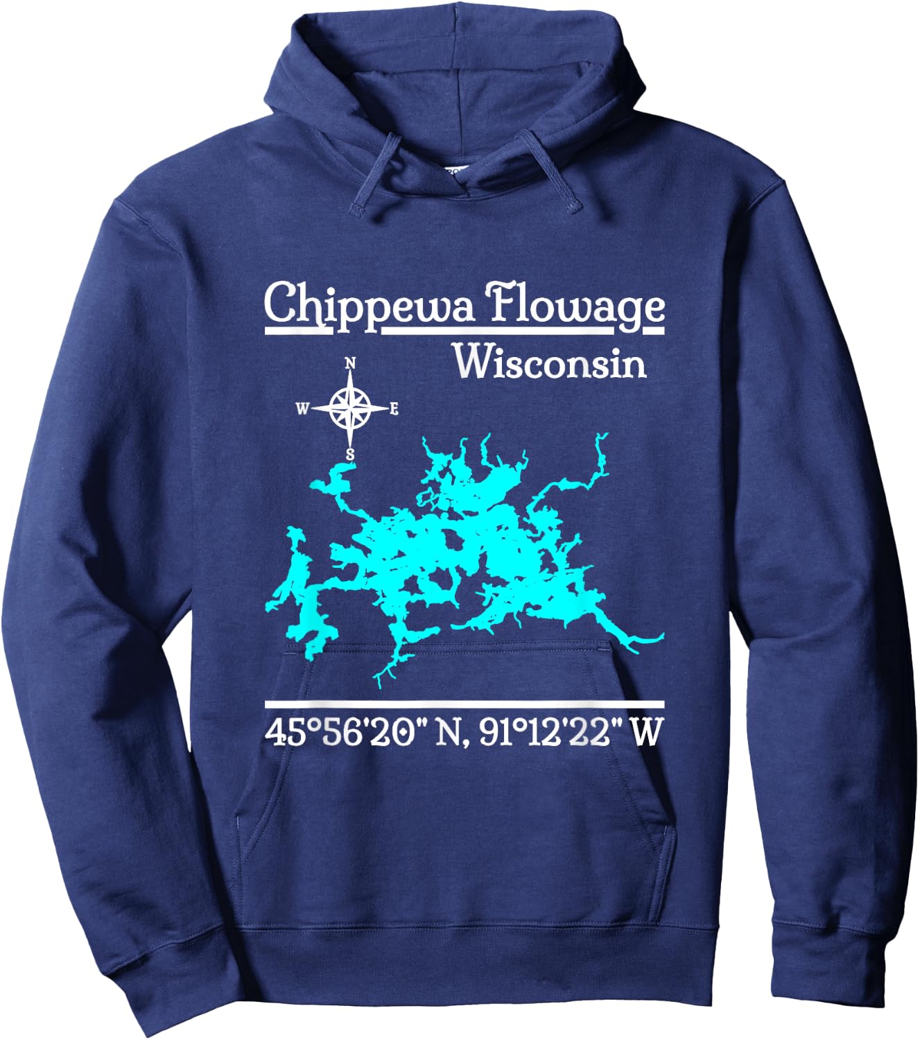 Chippewa Flowage - Wisconsin Hoodie - Hoodie | Navy