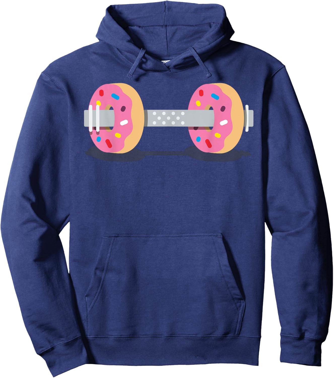 Dumbbells Donuts Weightlifting Funny Gym Workout Hoodie - Hoodie | Navy