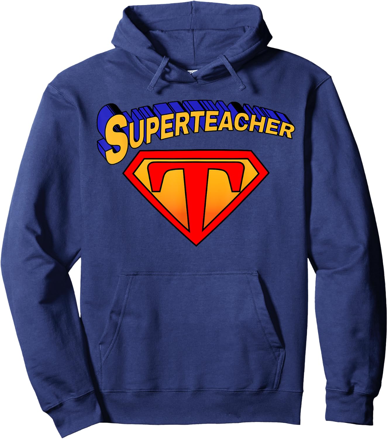 Superteacher Superhero Funny Teacher Gift Hoodie - Hoodie | Navy