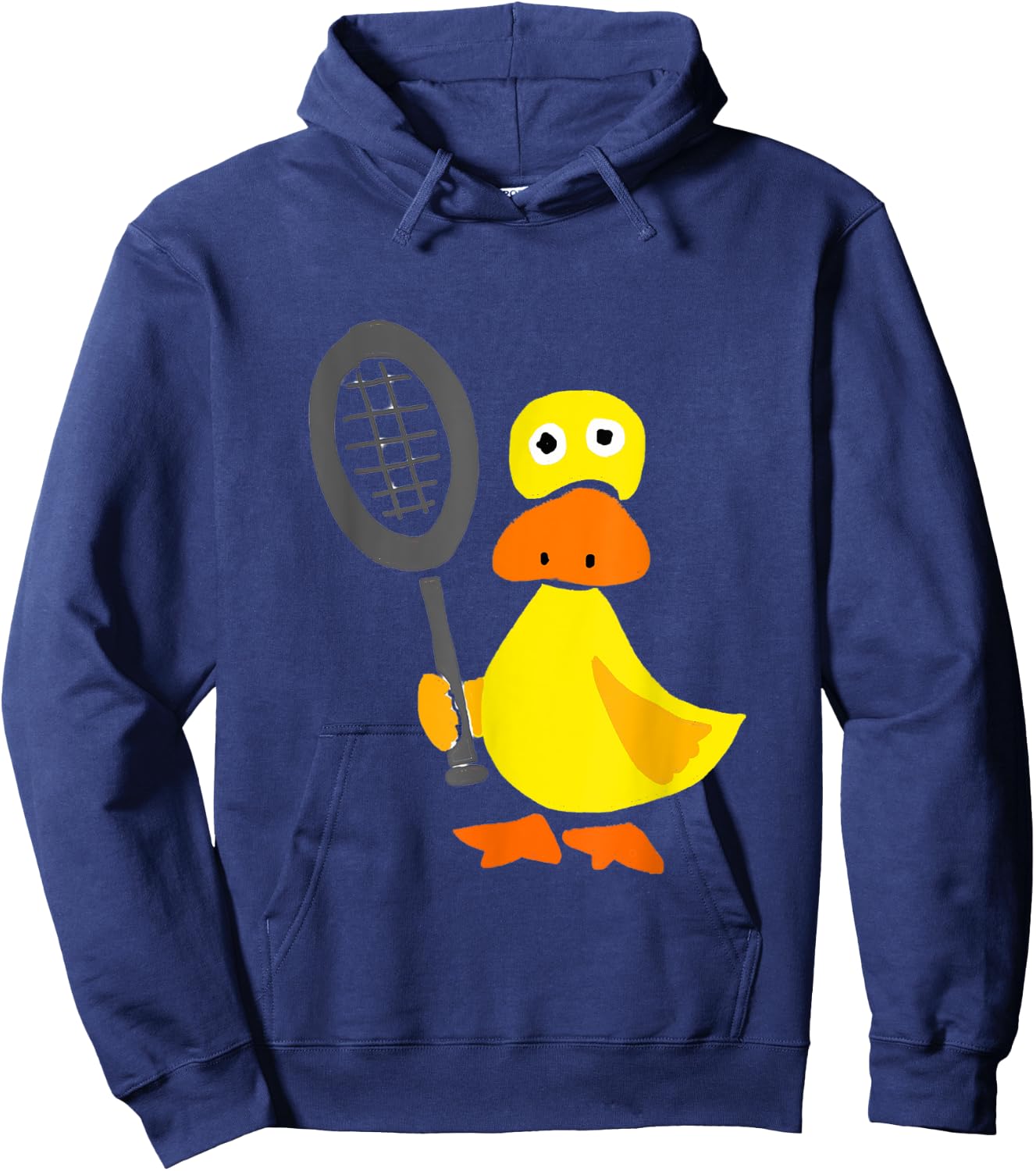 Smileteessportsa Funny Duck Playing Tennis Cartoon Hoodie - Hoodie | Navy