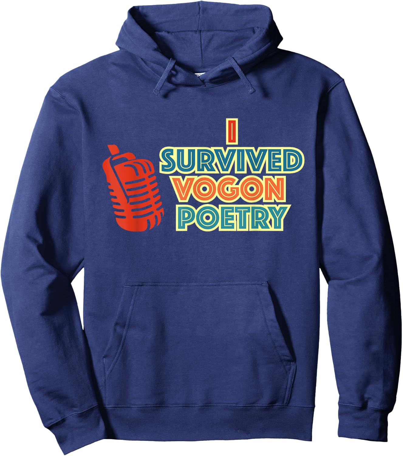 I Survived Vogon Poetry Vintage Design Hoodie - Hoodie | Navy