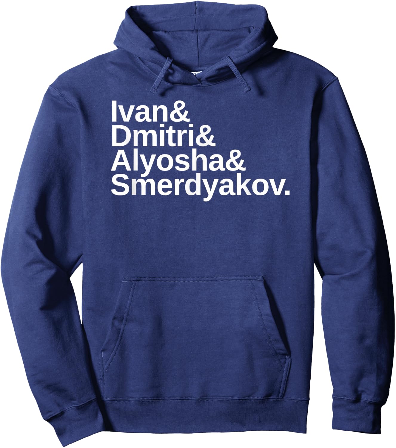 Kierkegaard Design Studio Dostoevsky The Brothers Karamazov Black Cotton 60% Polyester 40% Classic Fit Short Sleeve Hoodie - Hoodie | Navy