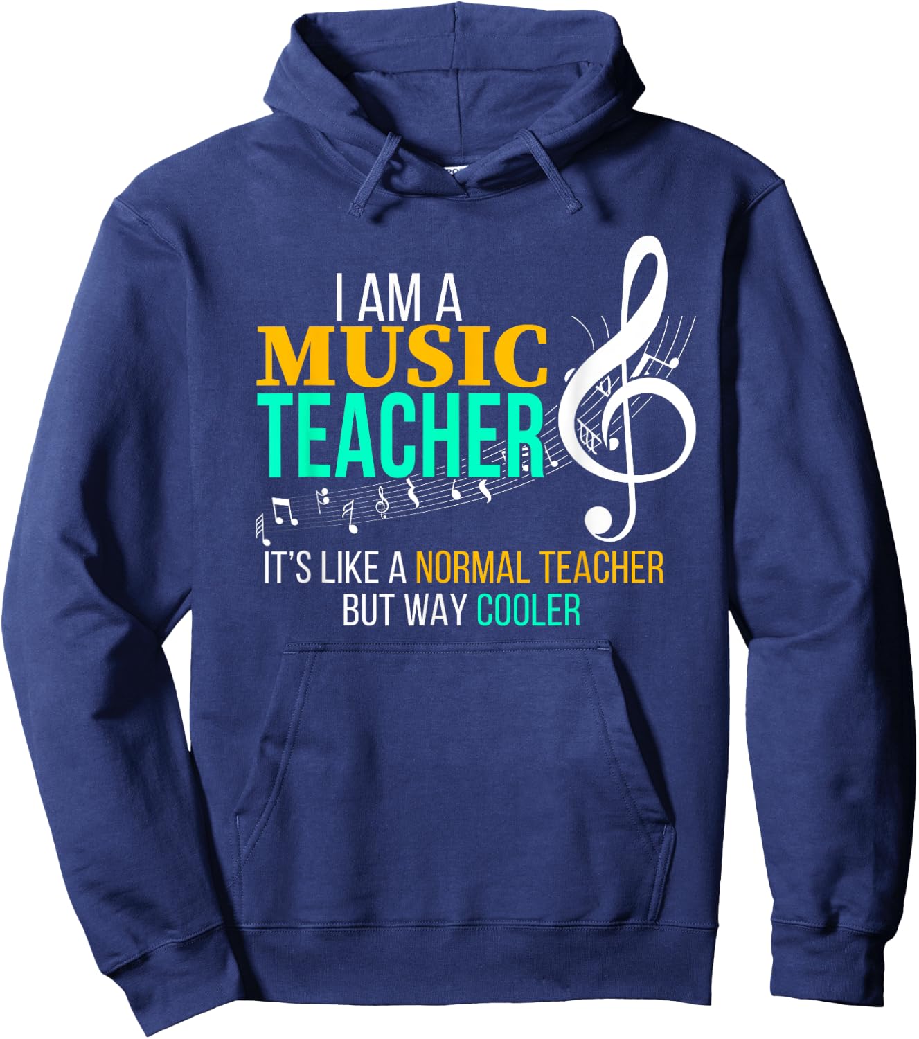 Funny Music Teacher T Shirt Music Teacher Cool Teacher Gifts Men Women Girls Kids Hoodie - Hoodie | Navy