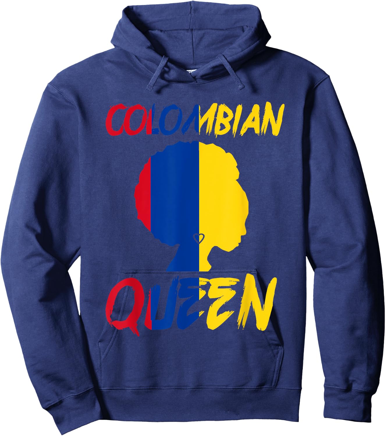 Colombian Queen Colombia Flag Afro Pride Proud Culture Home Hoodie - Hoodie | Navy