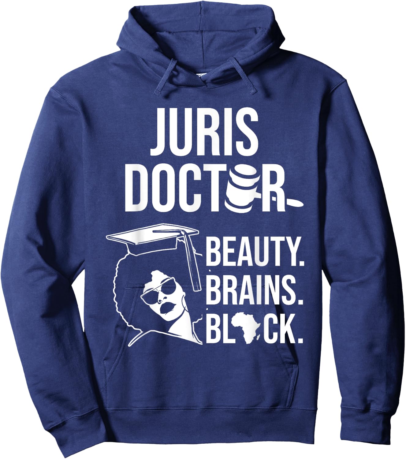 Juris Doctor of Jurisprudence Black Law School Graduation Hoodie - Hoodie | Navy
