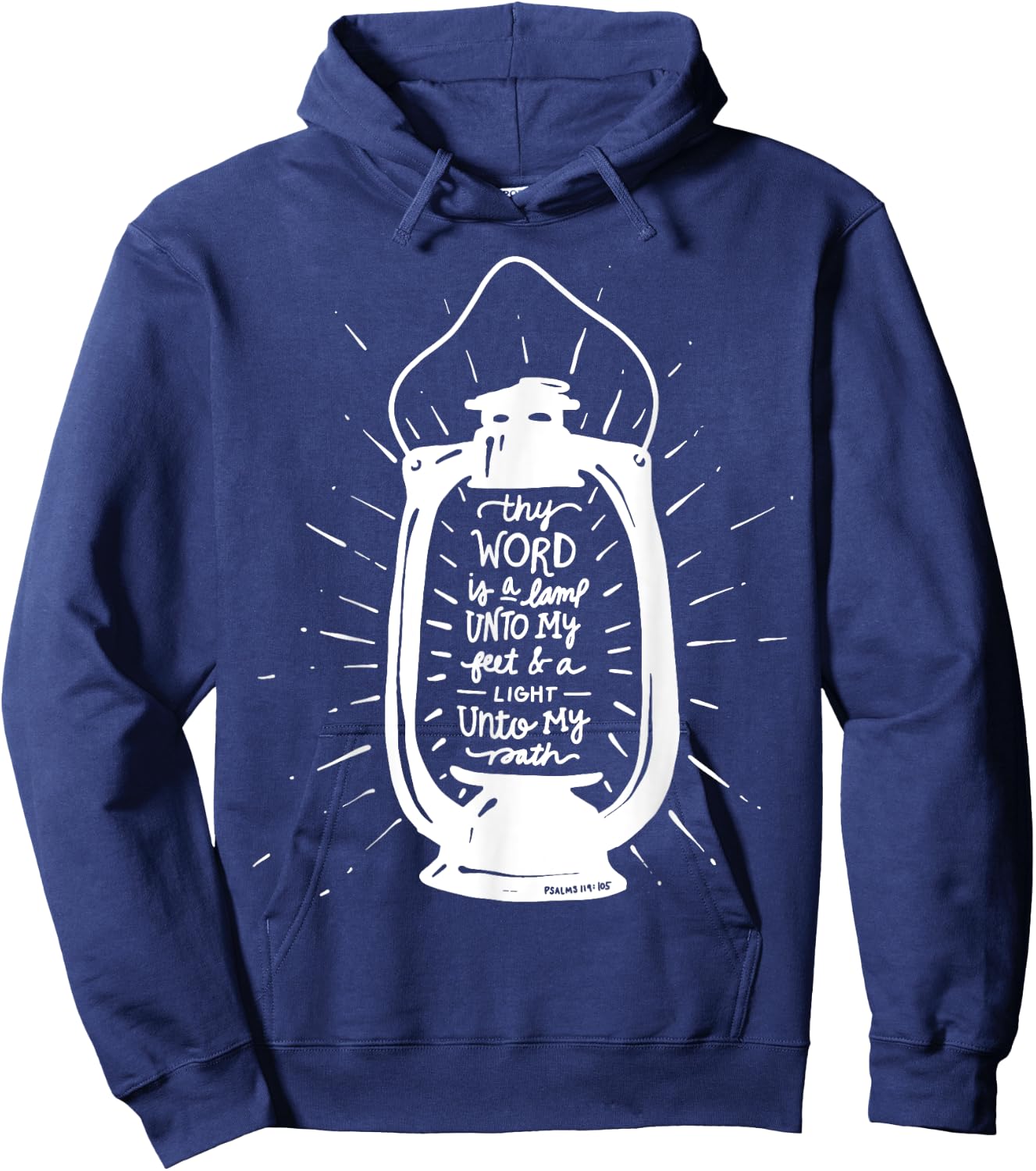 Thy Word is a Lamp Unto My Feet - Psalm 119 - Hand Lettered Hoodie - Hoodie | Navy