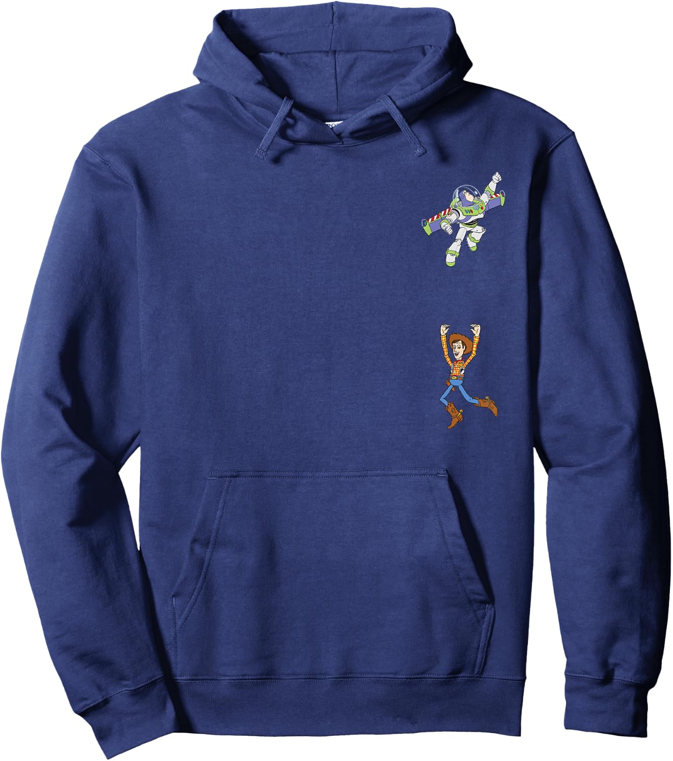 Disney Pixar Toy Story Buzz Lightyear Flying Woody Falling Hoodie - Hoodie | Navy