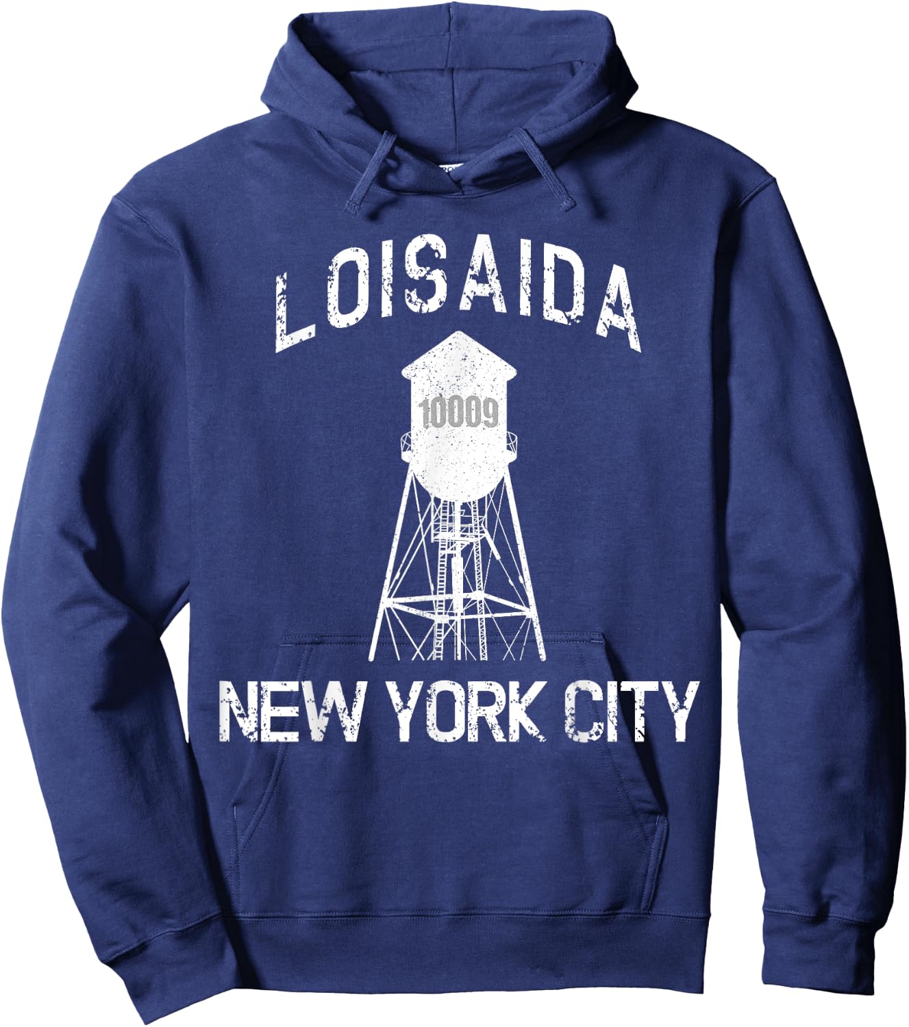 Loisaida New York City 10009 NYC Alphabet City Water Tower Hoodie - Hoodie | Navy