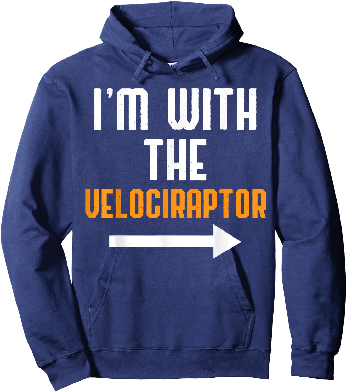 I'm With The Velociraptor Costume Funny Halloween Couple Hoodie - Hoodie | Navy