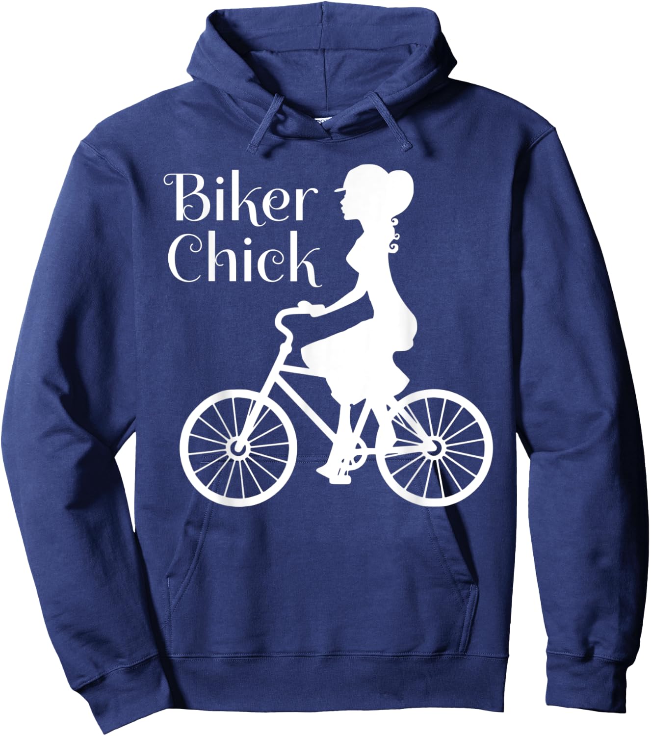Comical Vintage Bike Biker Chick On Bicycle Quote Meme Hoodie - Hoodie | Navy