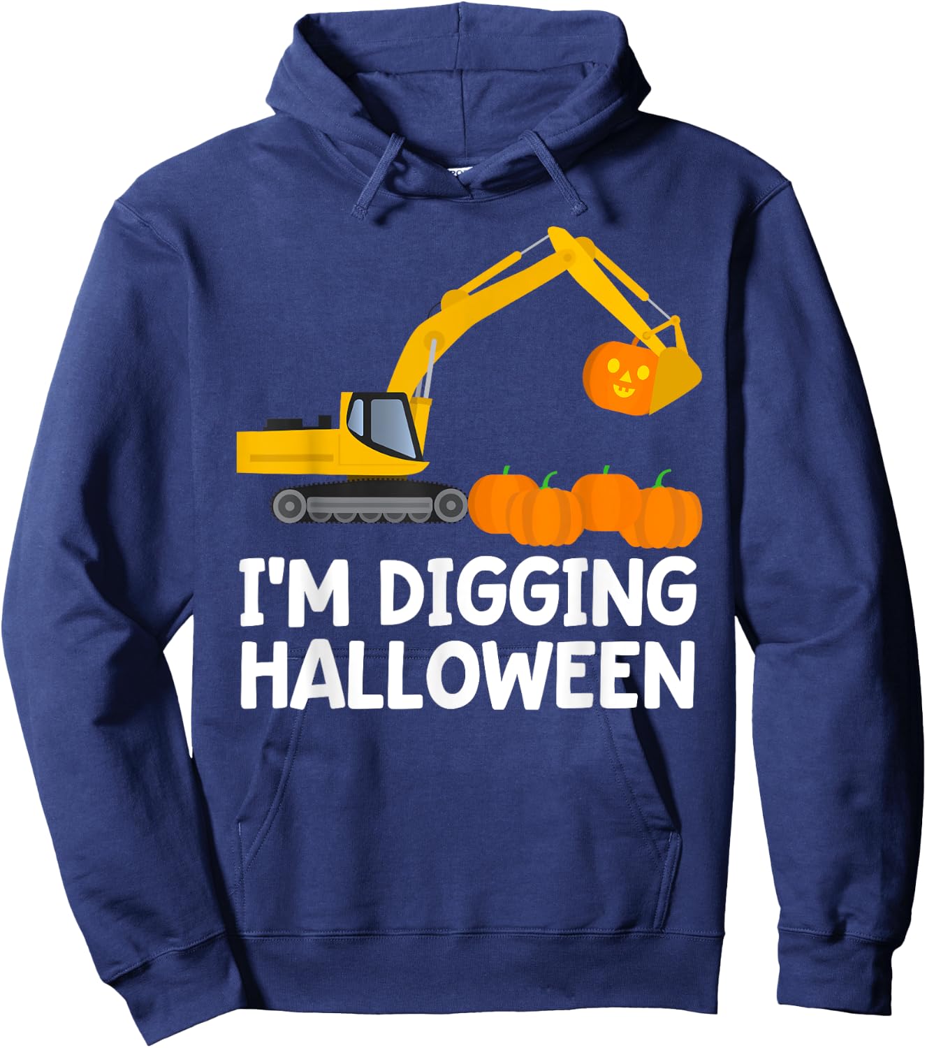 Im Digging Halloween Shirt Tractor Boys Construction Digger Hoodie - Hoodie | Navy