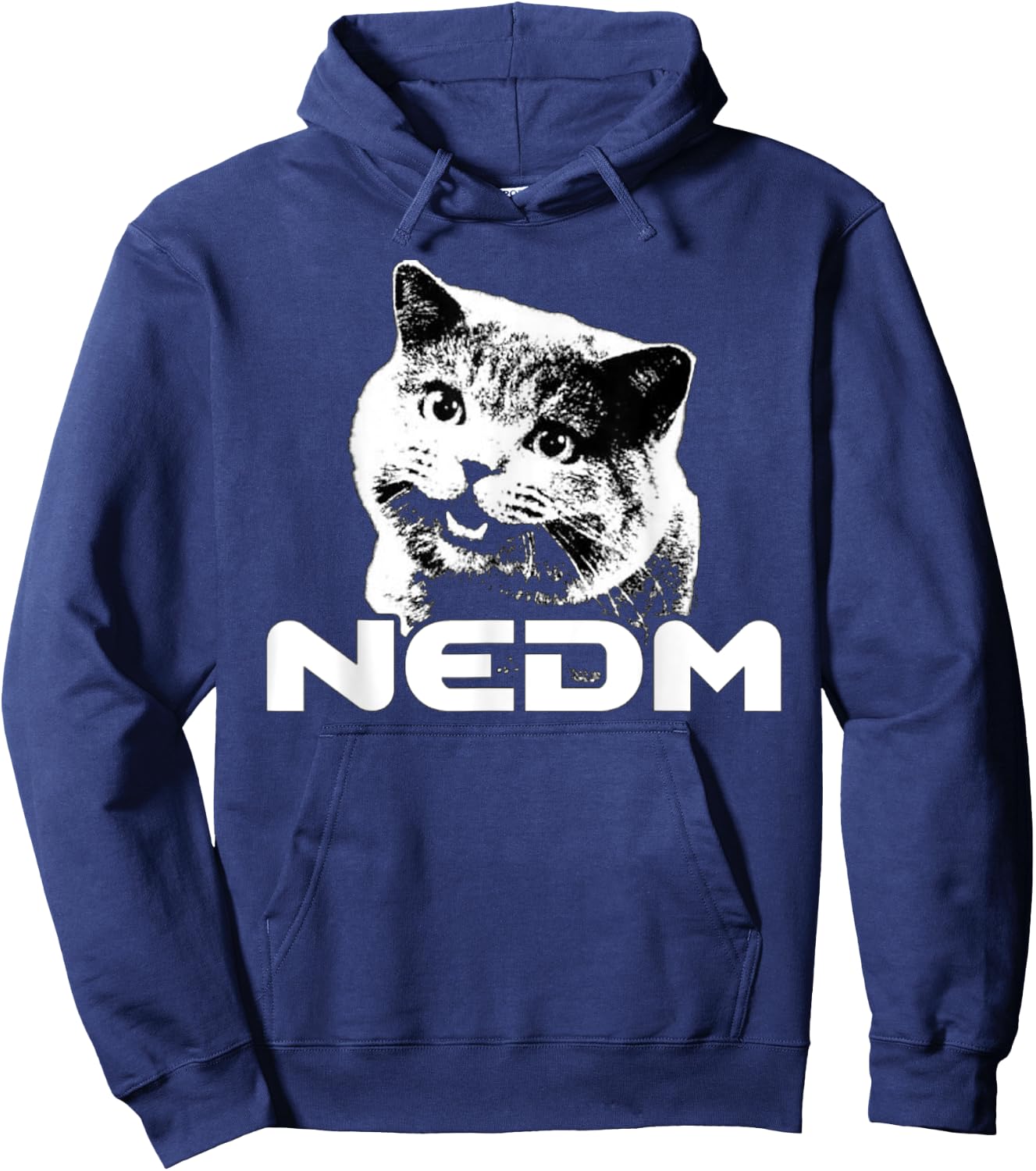 NEDM Not Even Doom Music Internet Cat Kitten Meme Hoodie - Hoodie | Navy