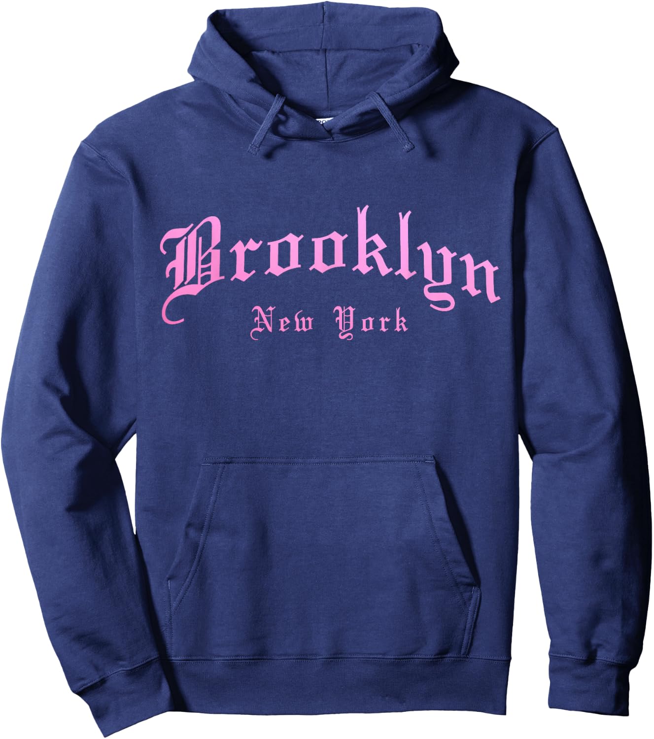 Brooklyn New York City NY Vintage Old School English Font Hoodie - Hoodie | Navy