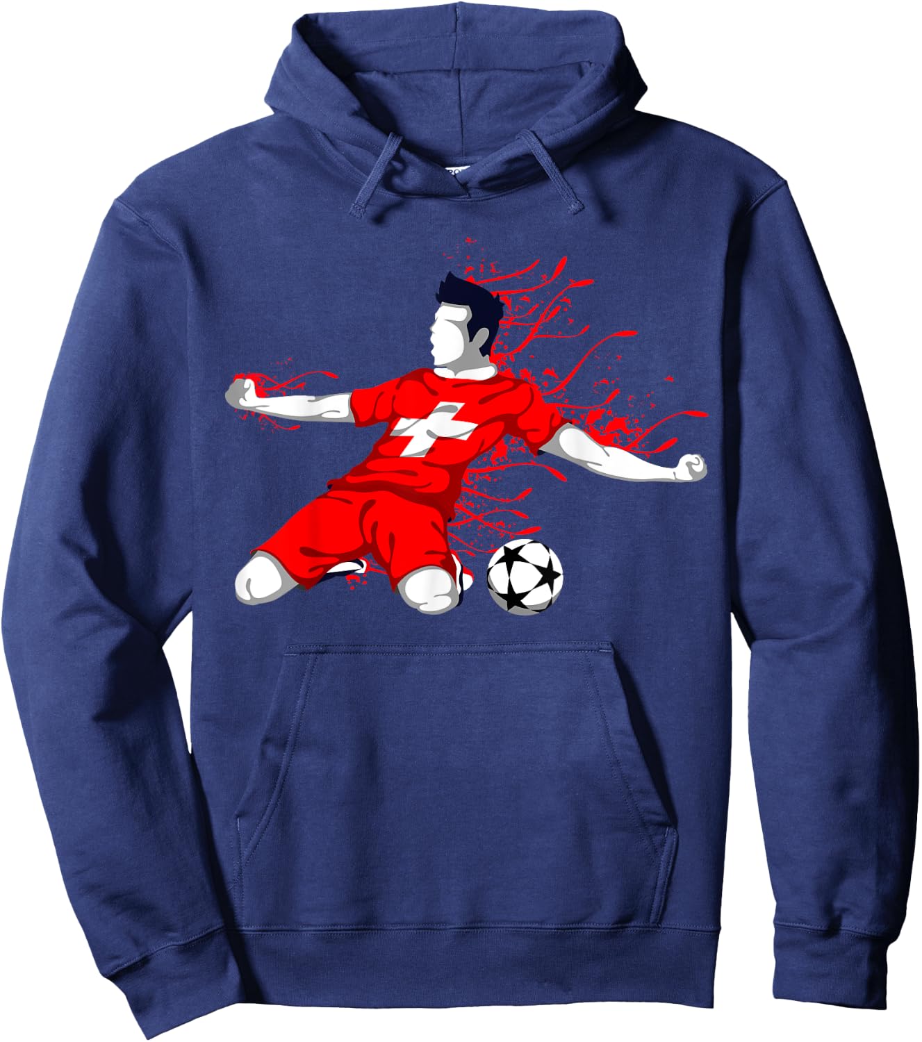 Switzerland Football Fans Jersey Swiss Soccer Lovers Sport Hoodie - Hoodie | Navy