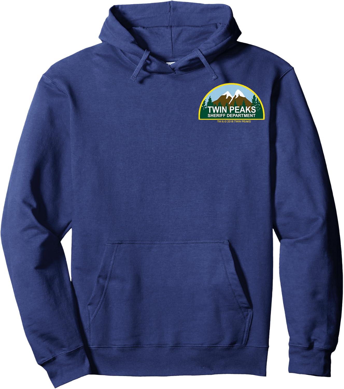 Twin Peaks Retro Sheriff Department Pocket Badge Hoodie - Hoodie | Navy