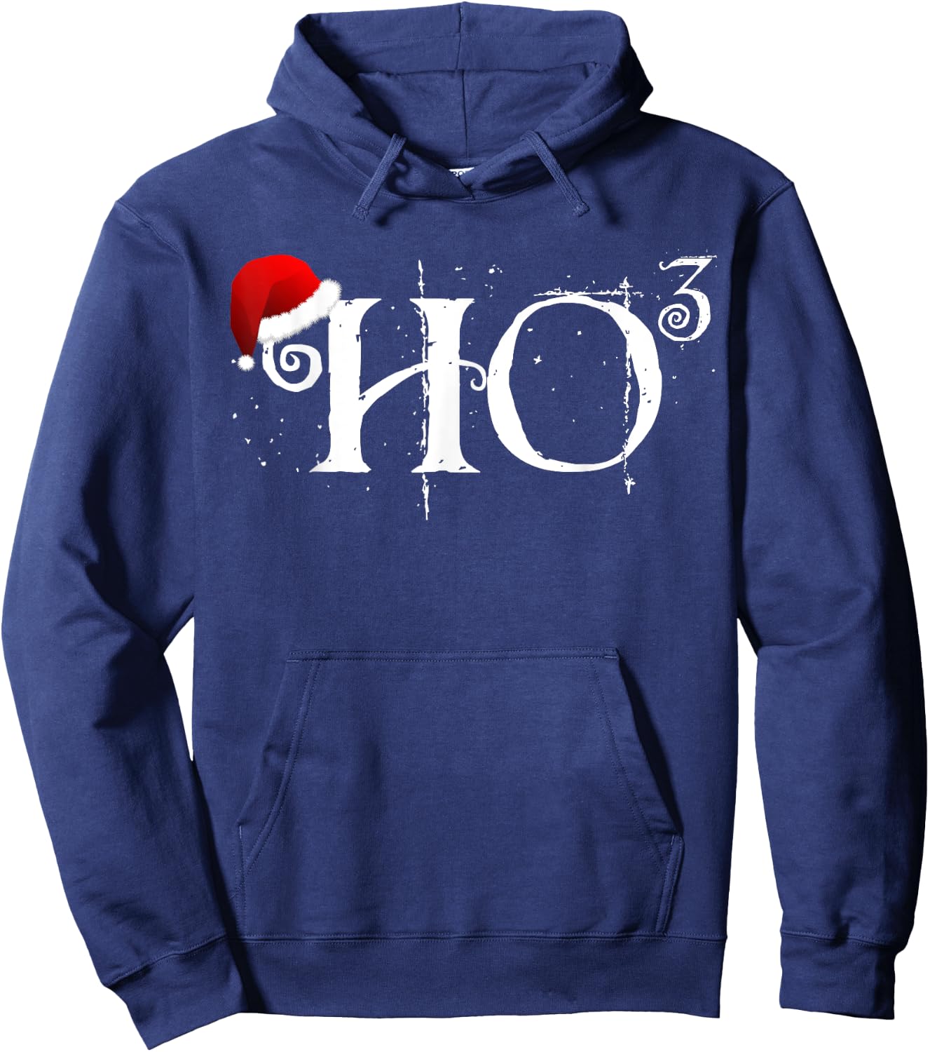 Funny Ho Ho Ho Shirt - Ho to The Third Power Santa Hoodie - Hoodie | Navy